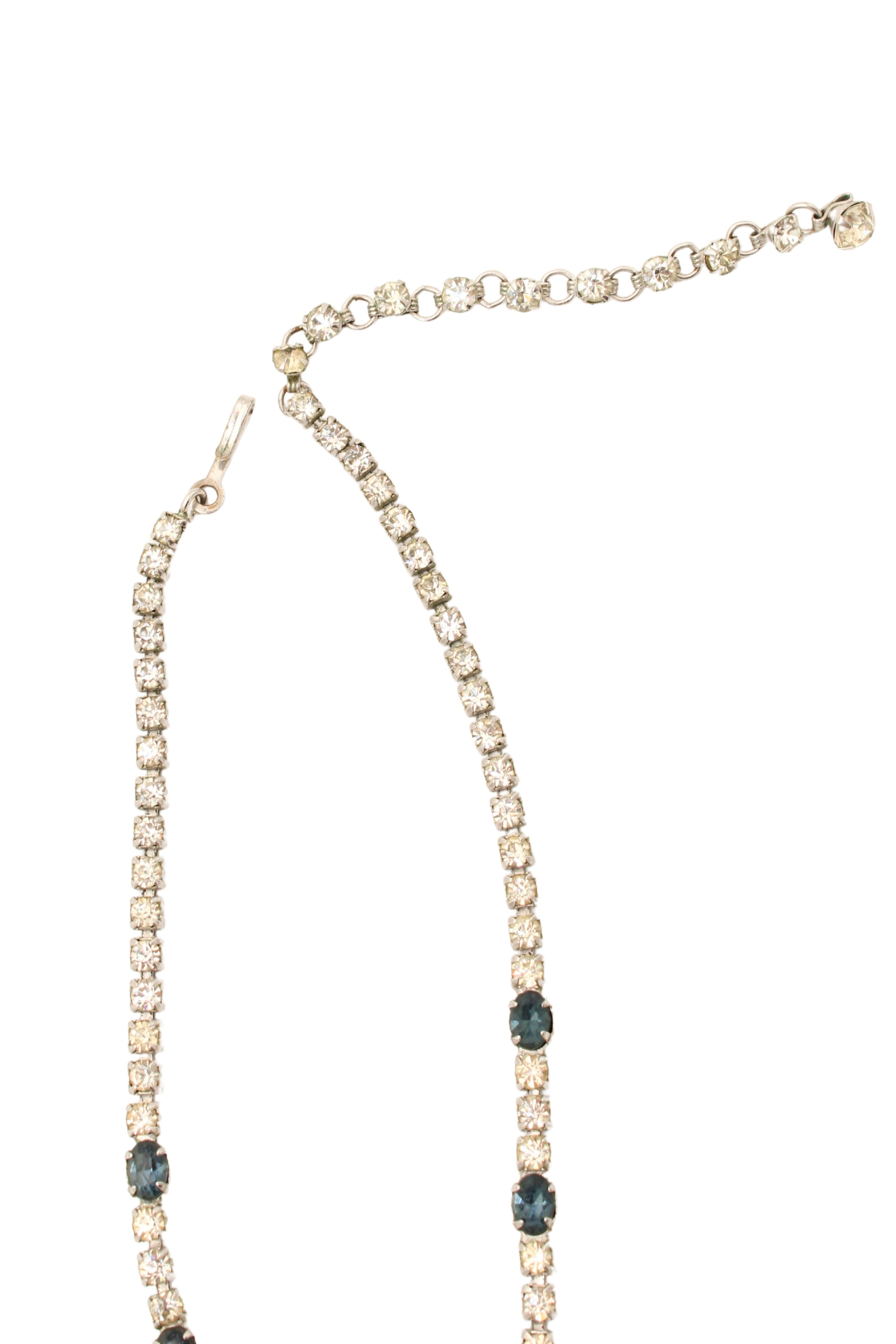 Christian Dior <br> 1950's Kramer rhodium plated crystal necklace