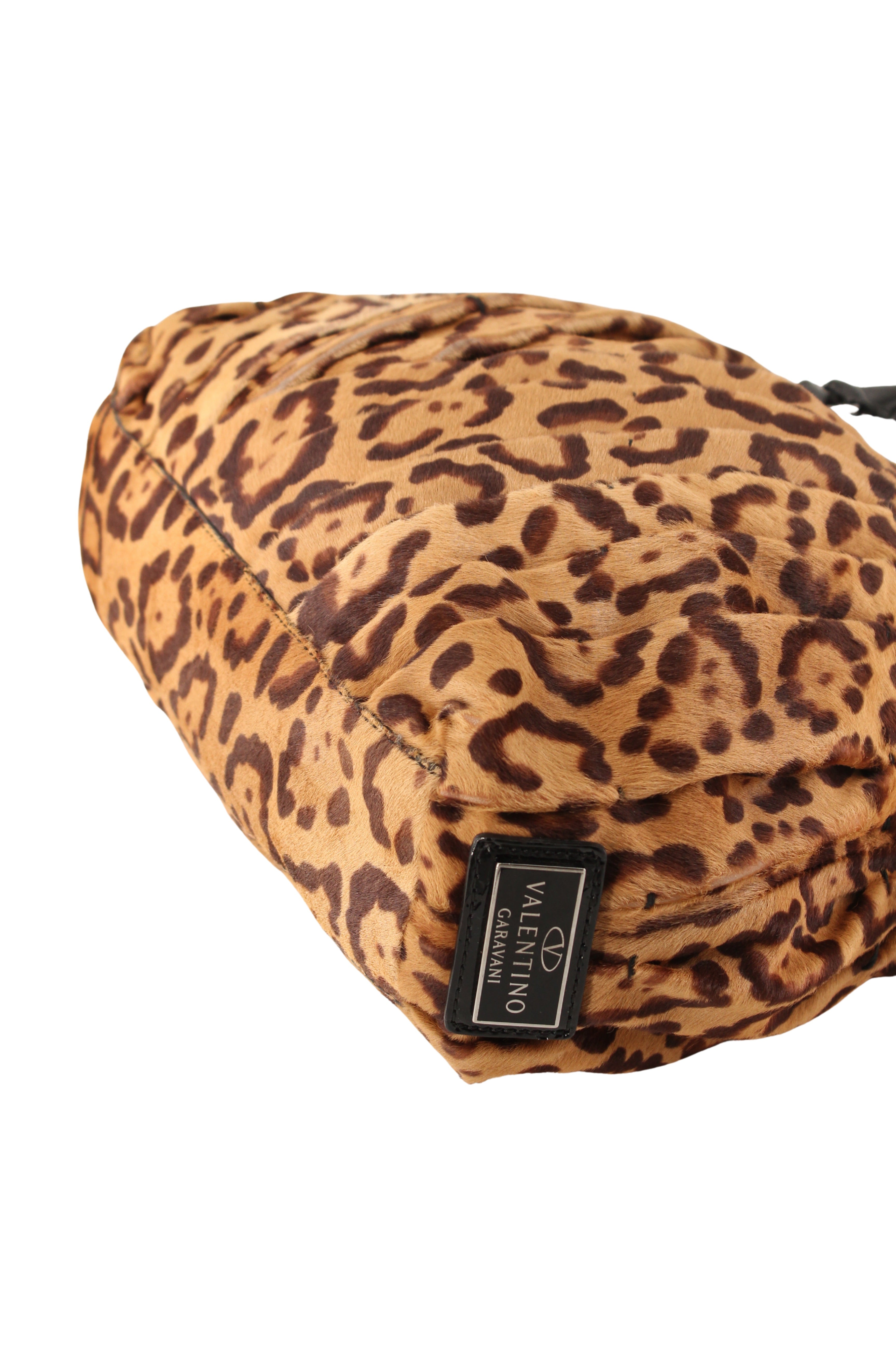 Valentino <br> 2000's leopard print pony hair top handle bag