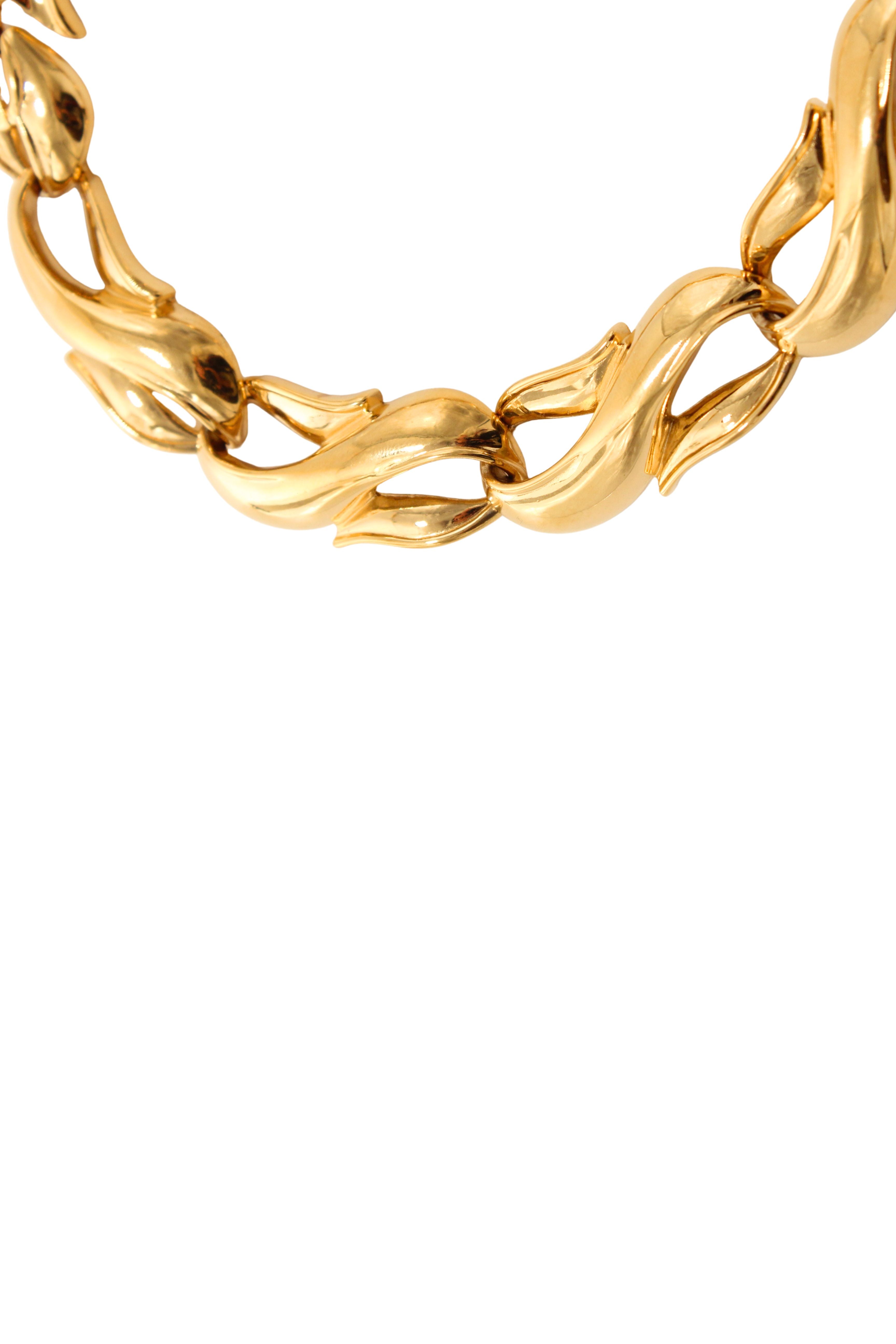 Givenchy <br> 80's gold plated decorative link choker necklace
