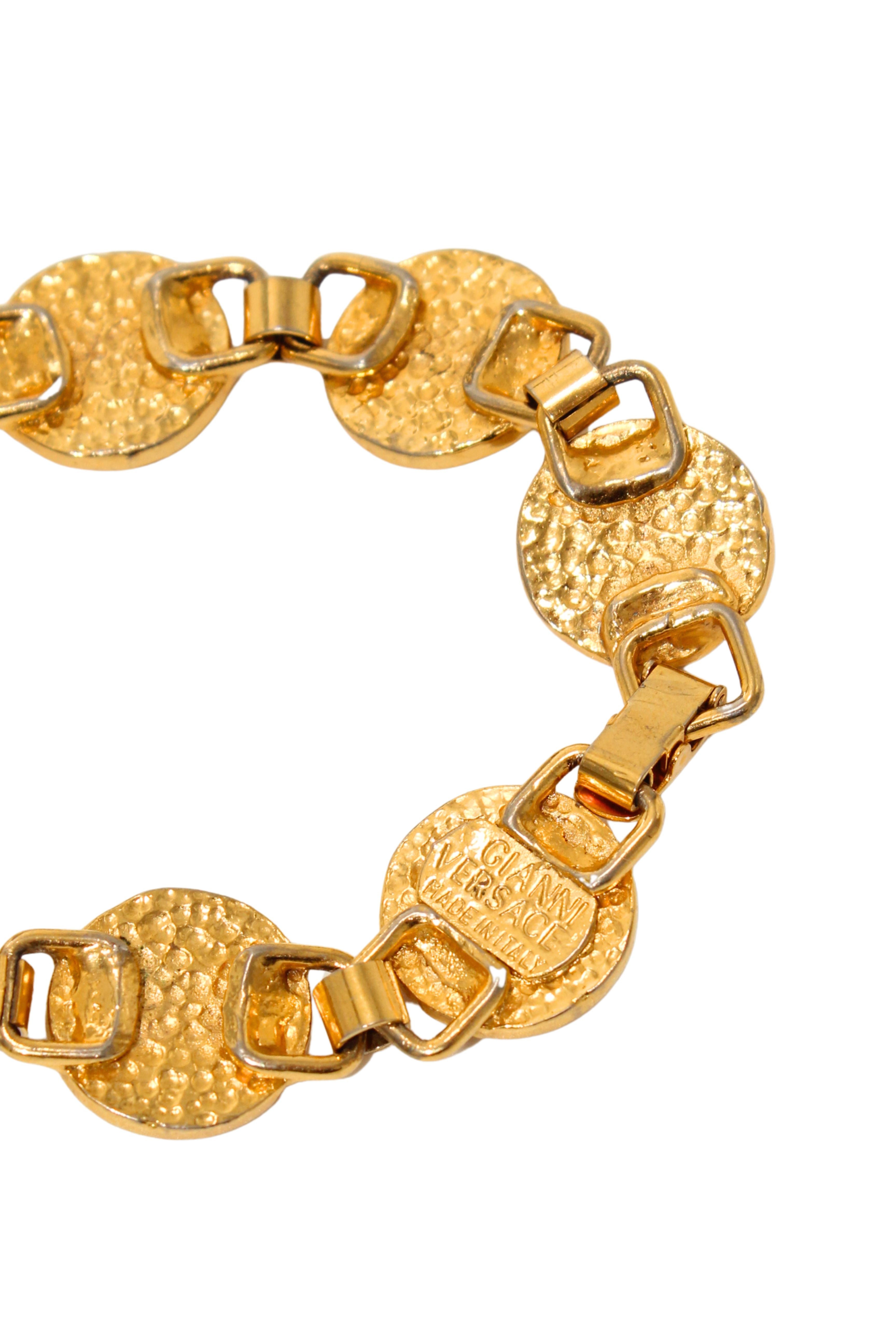 Gianni Versace <br> 90's gold plated Medusa head medallion bracelet