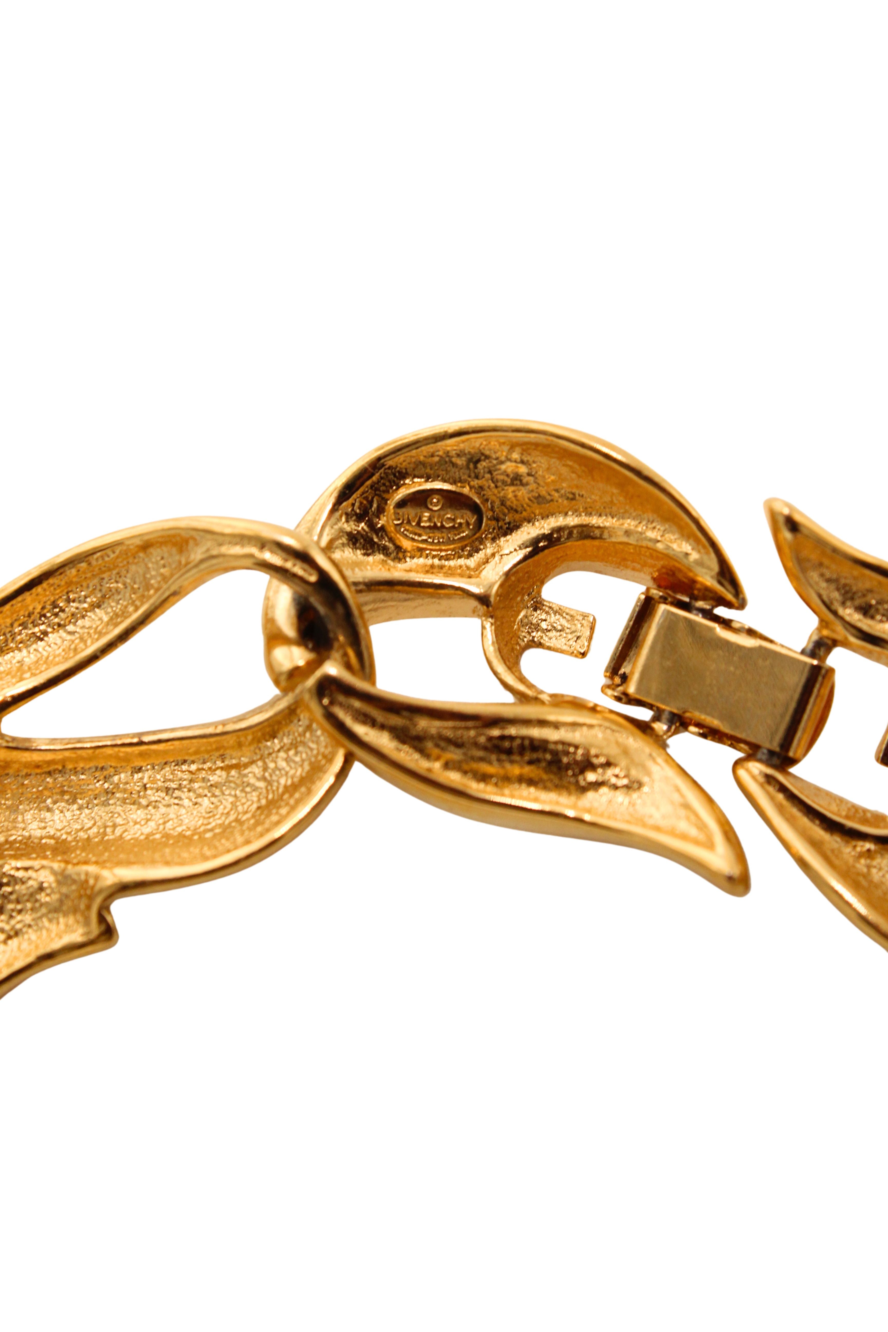 Givenchy <br> 80's gold plated decorative link choker necklace
