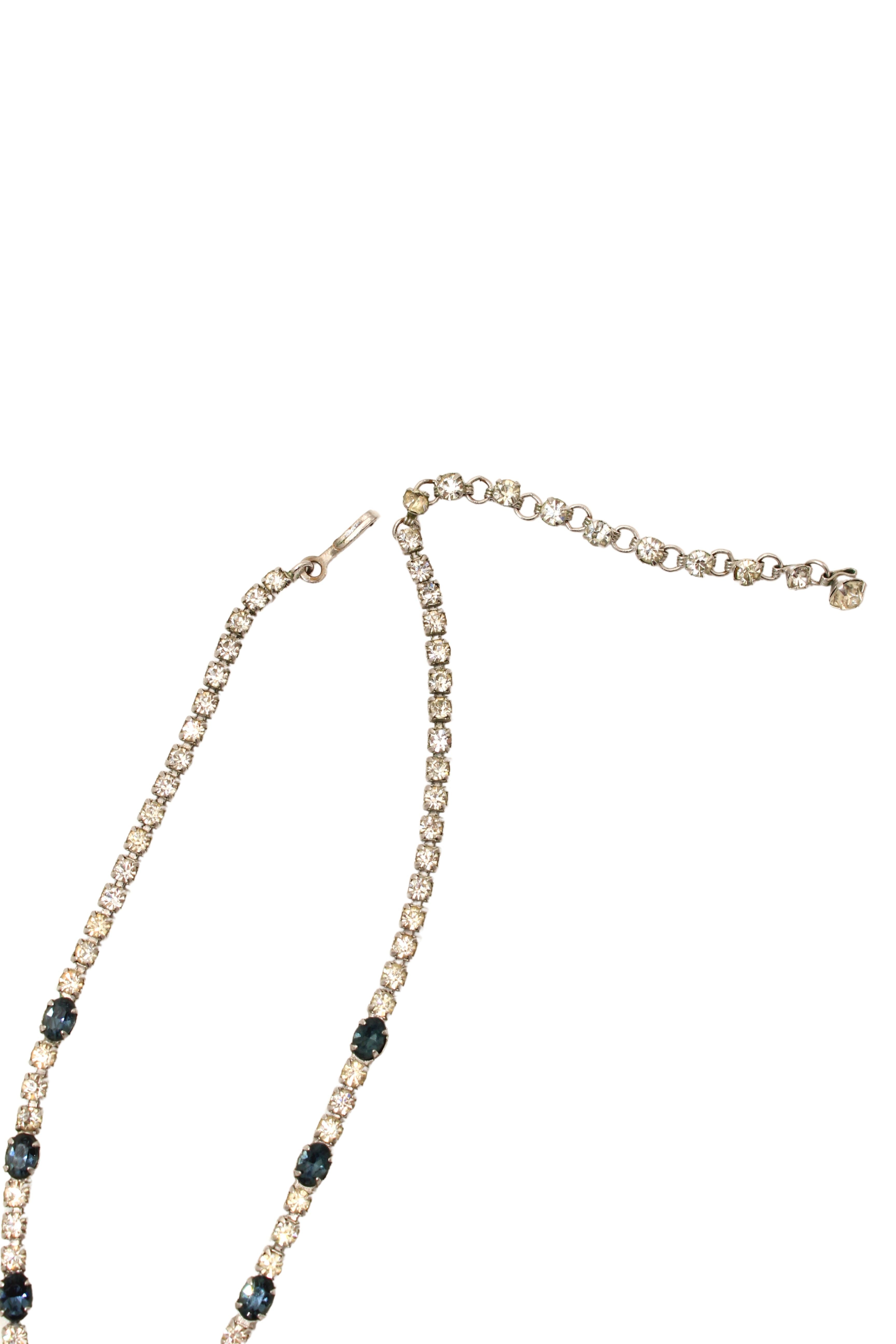 Christian Dior <br> 1950's Kramer rhodium plated crystal necklace