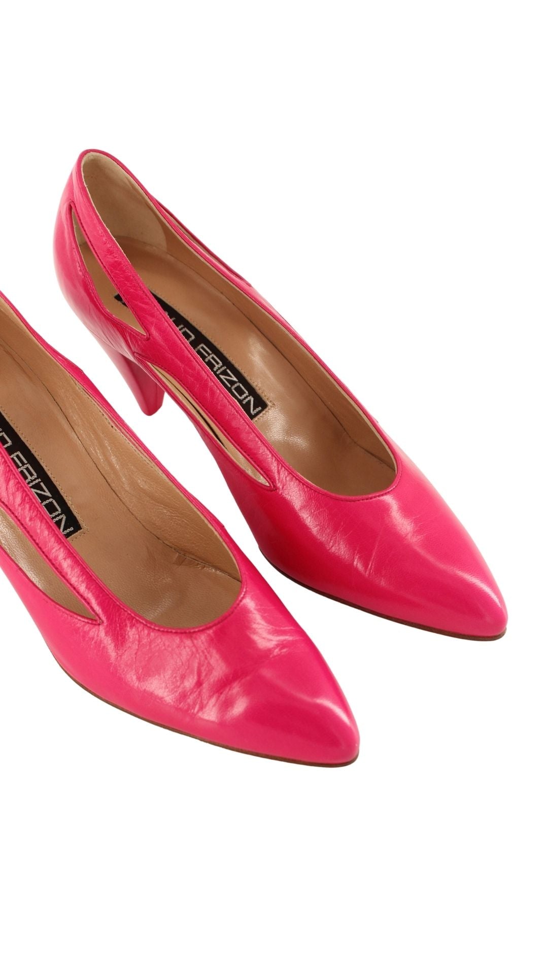 Maud Frizon <br> 1980's deadstock pink leather pumps with cut-out details
