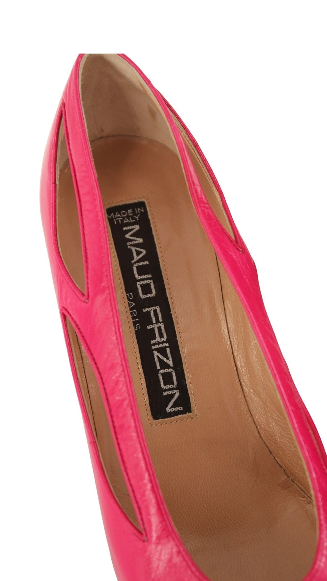 Maud Frizon <br> 1980's deadstock pink leather pumps with cut-out details