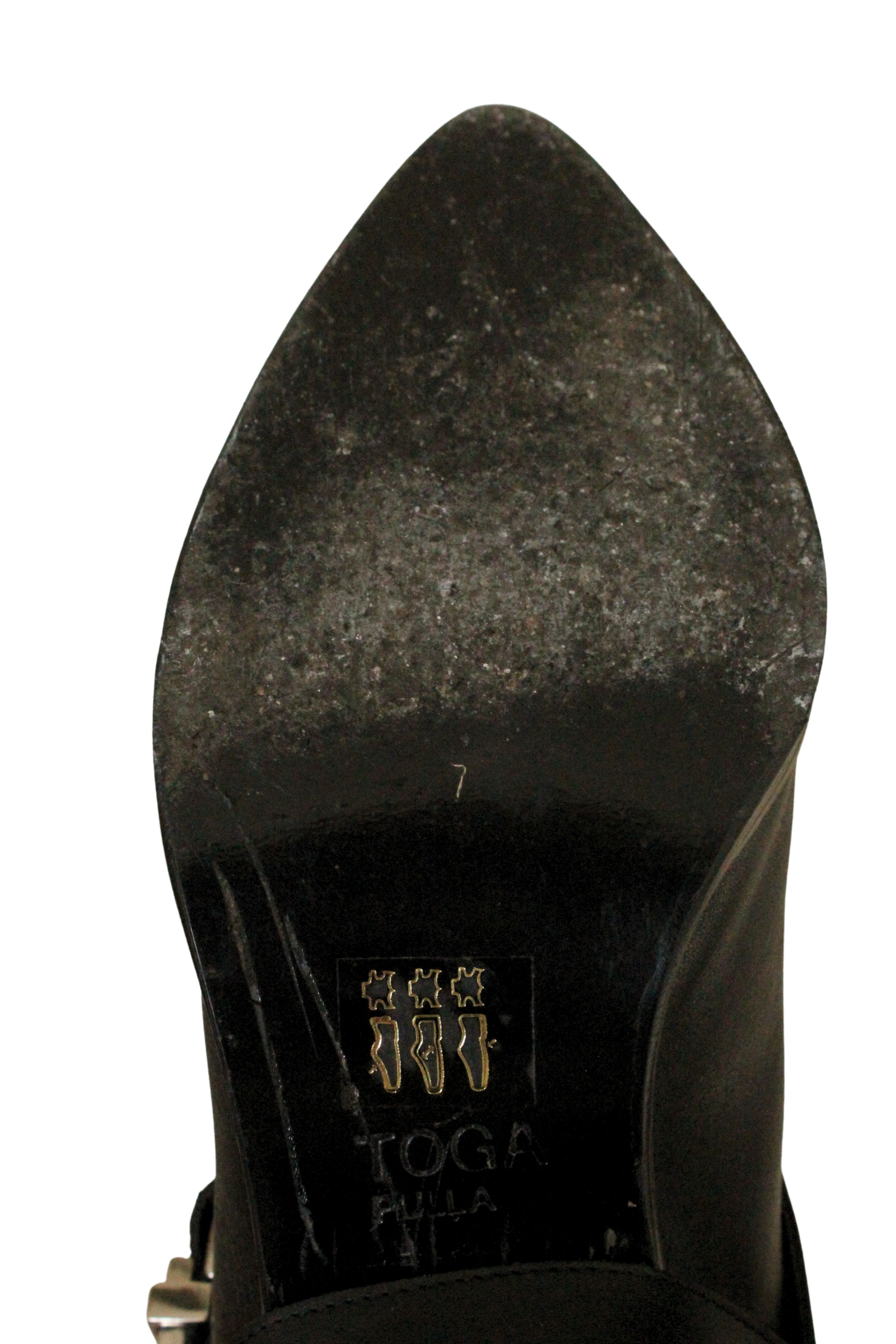 Toga Pulla <br> Thigh high leather cowboy boots with silver hardware