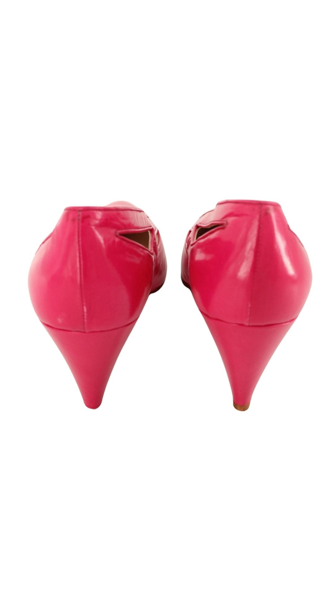 Maud Frizon <br> 1980's deadstock pink leather pumps with cut-out details