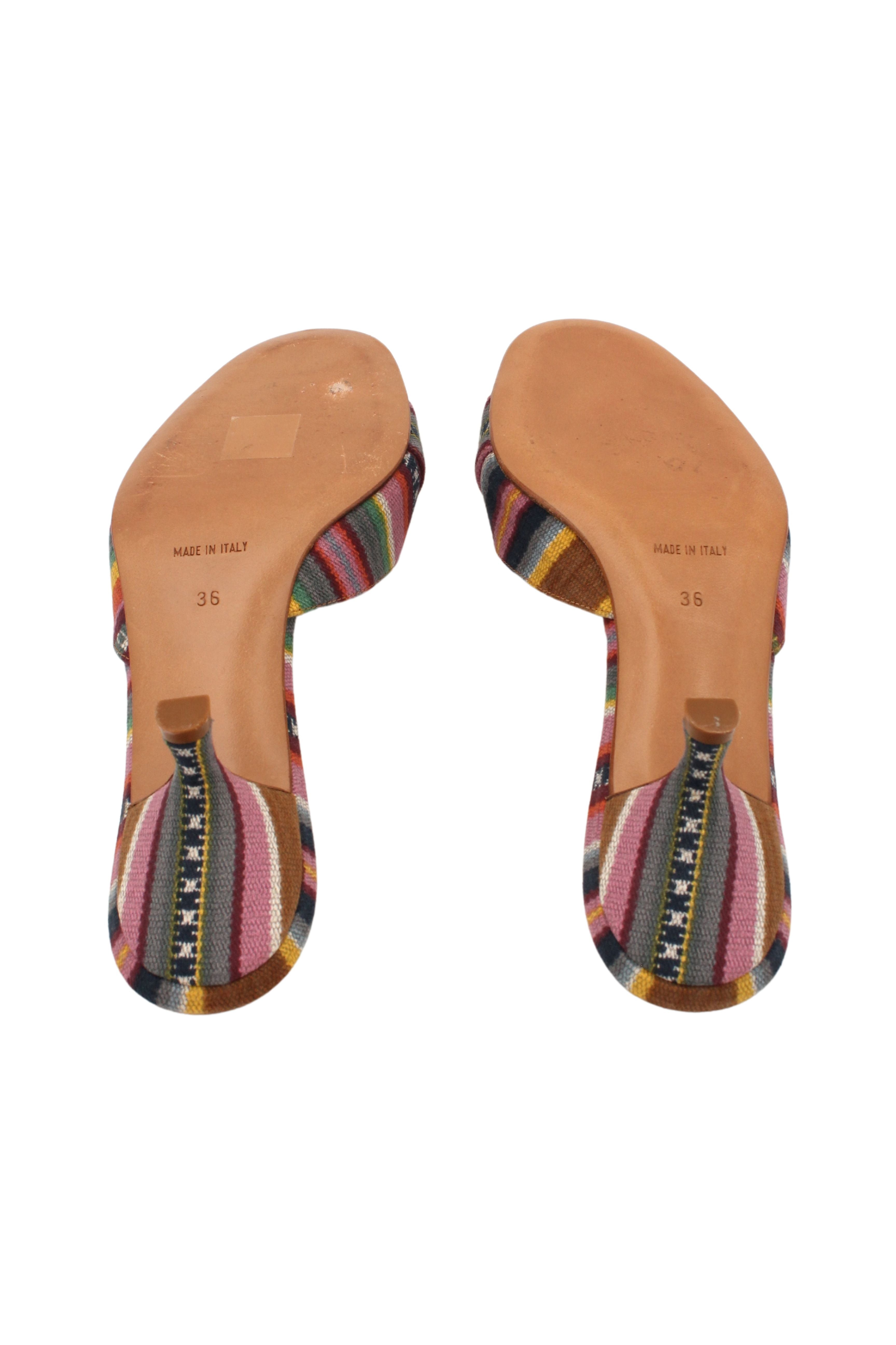 Christian Dior <br> S/S 2002 John Galliano serape print lock & key kitten heels