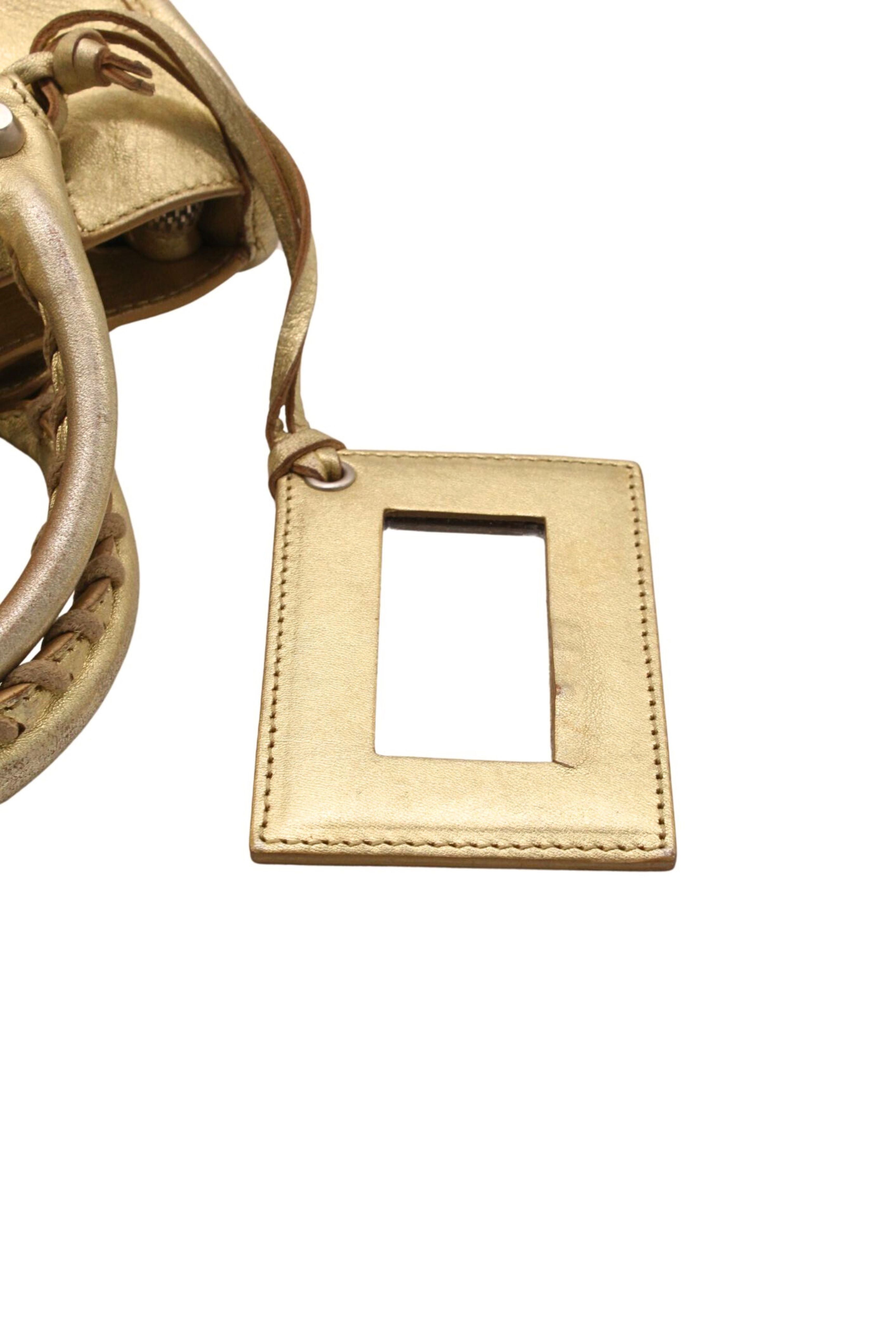 Balenciaga <br> 2000's metallic gold leather City Mini bag