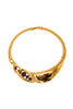 Givenchy <br> 80's gold plated tubogas chain jewelled choker necklace