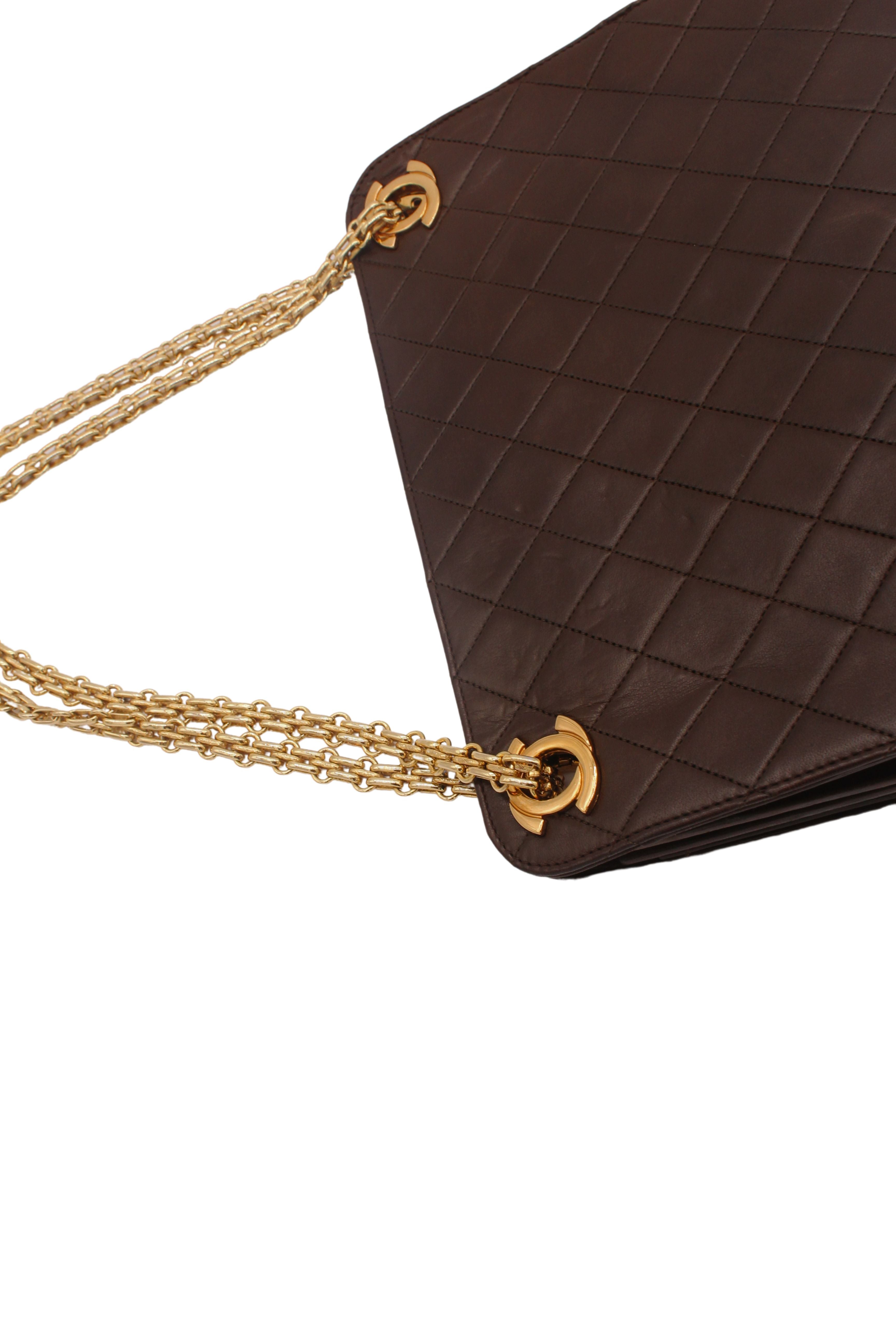 Chanel <br> 70's Matelasse quilted leather logo chain strap shoulder bag