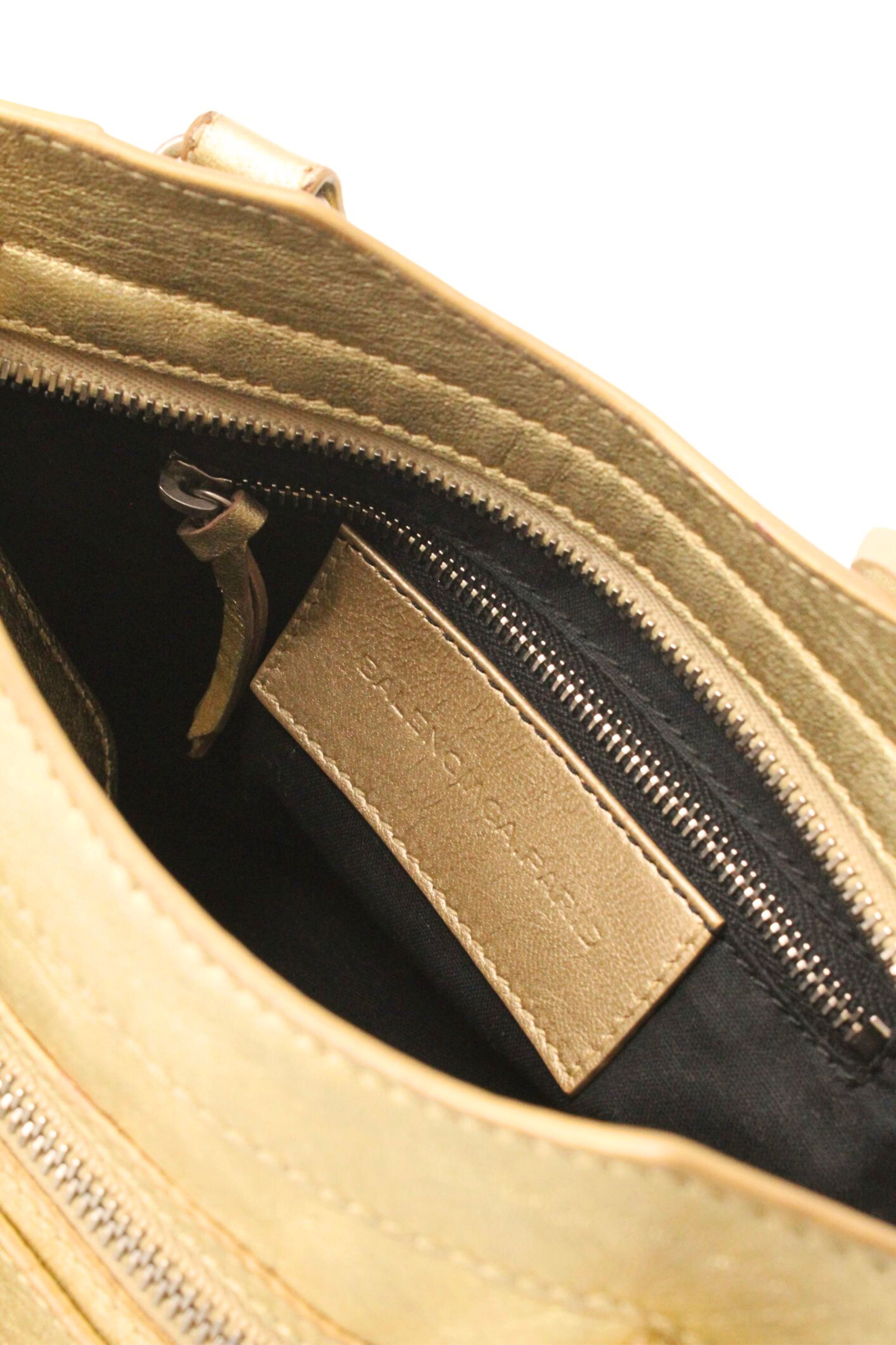 Balenciaga <br> 2000's metallic gold leather City Mini bag