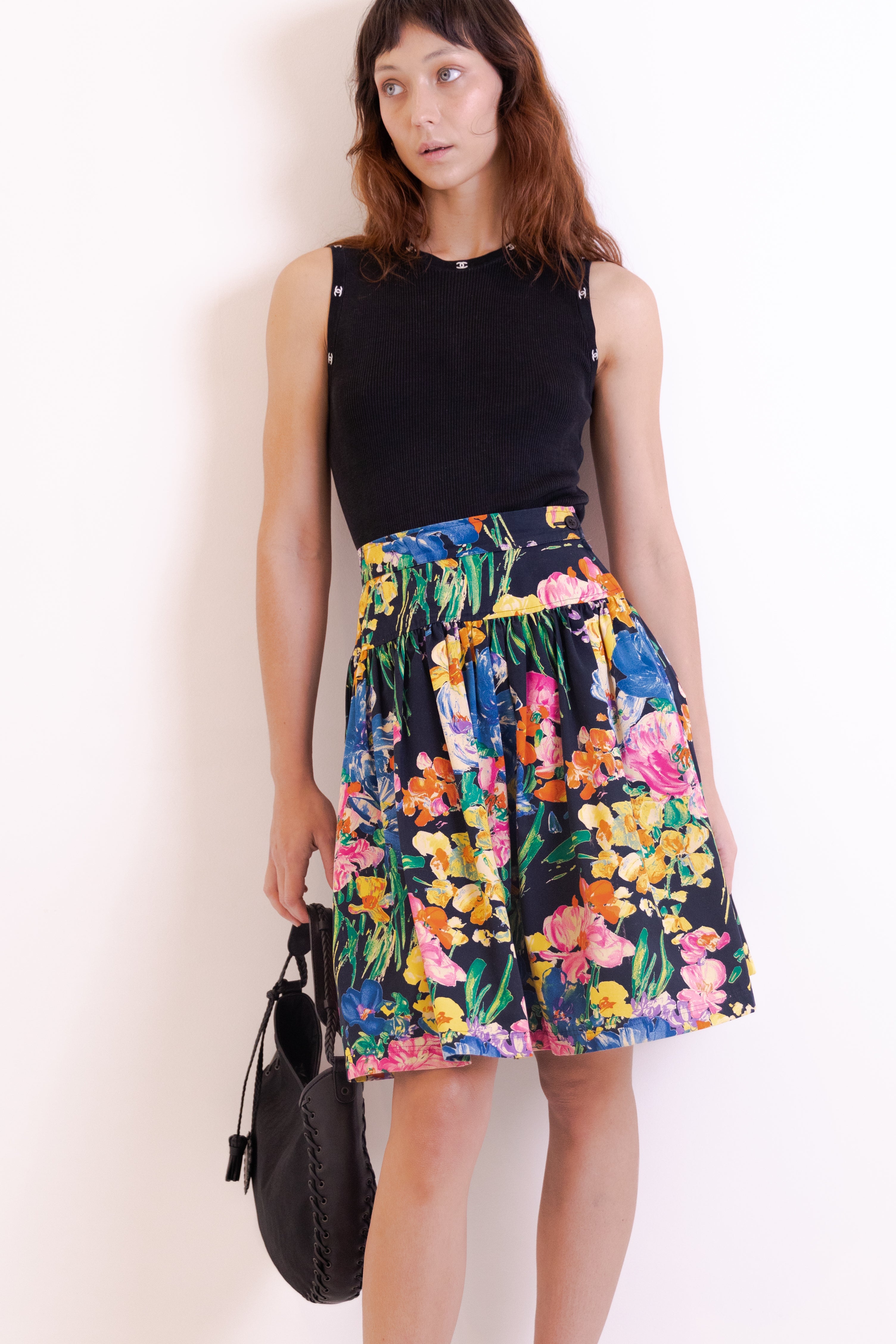 Ungaro <br> 80's watercolour floral full skirt