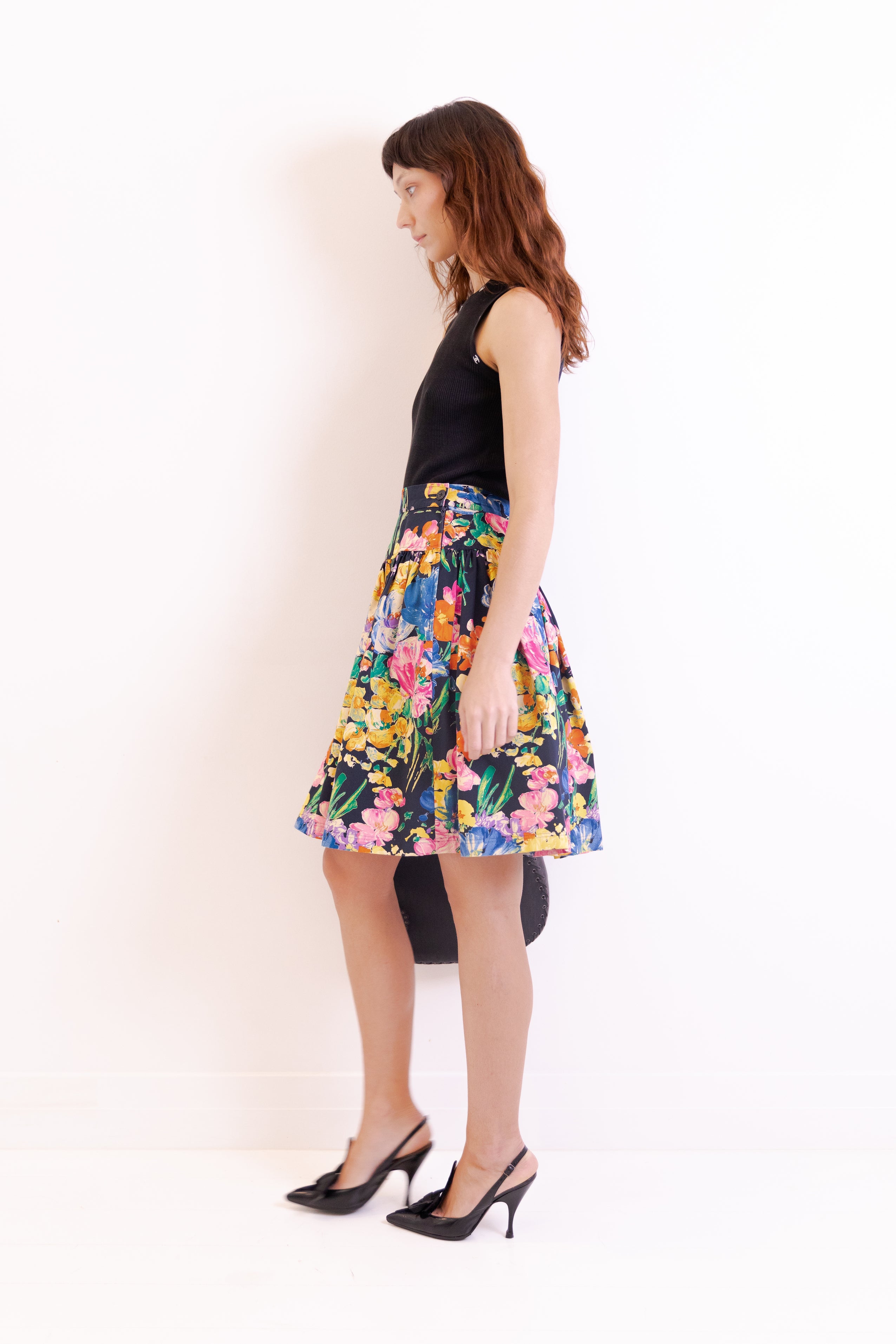 Ungaro <br> 80's watercolour floral full skirt
