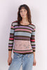 Christian Lacroix <br> Y2K Bazar patterned knit sheer tummy sweater