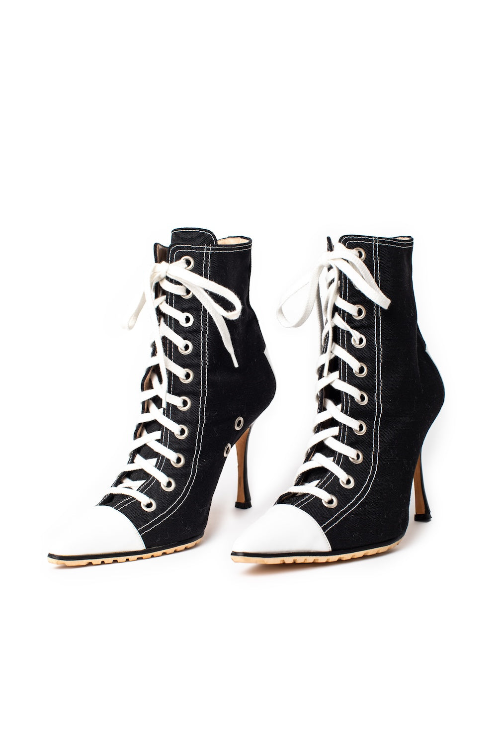 Manolo Blahnik <br> Y2K lace up sneaker stiletto boots