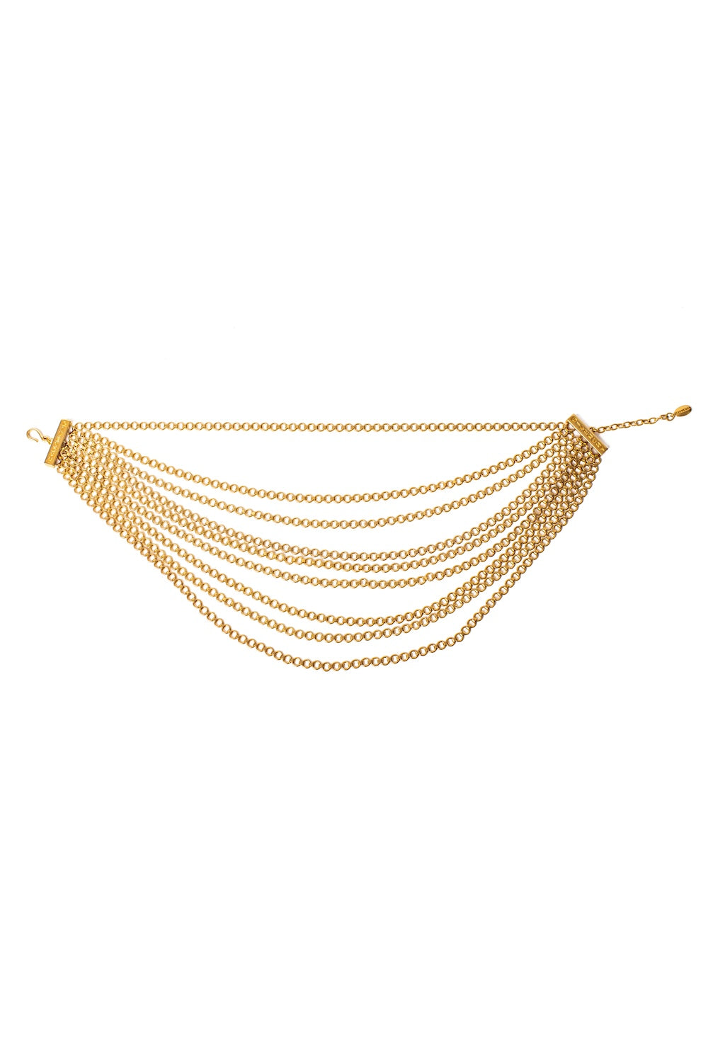 Givenchy <br> 80's gold plated nine strand logo chain necklace