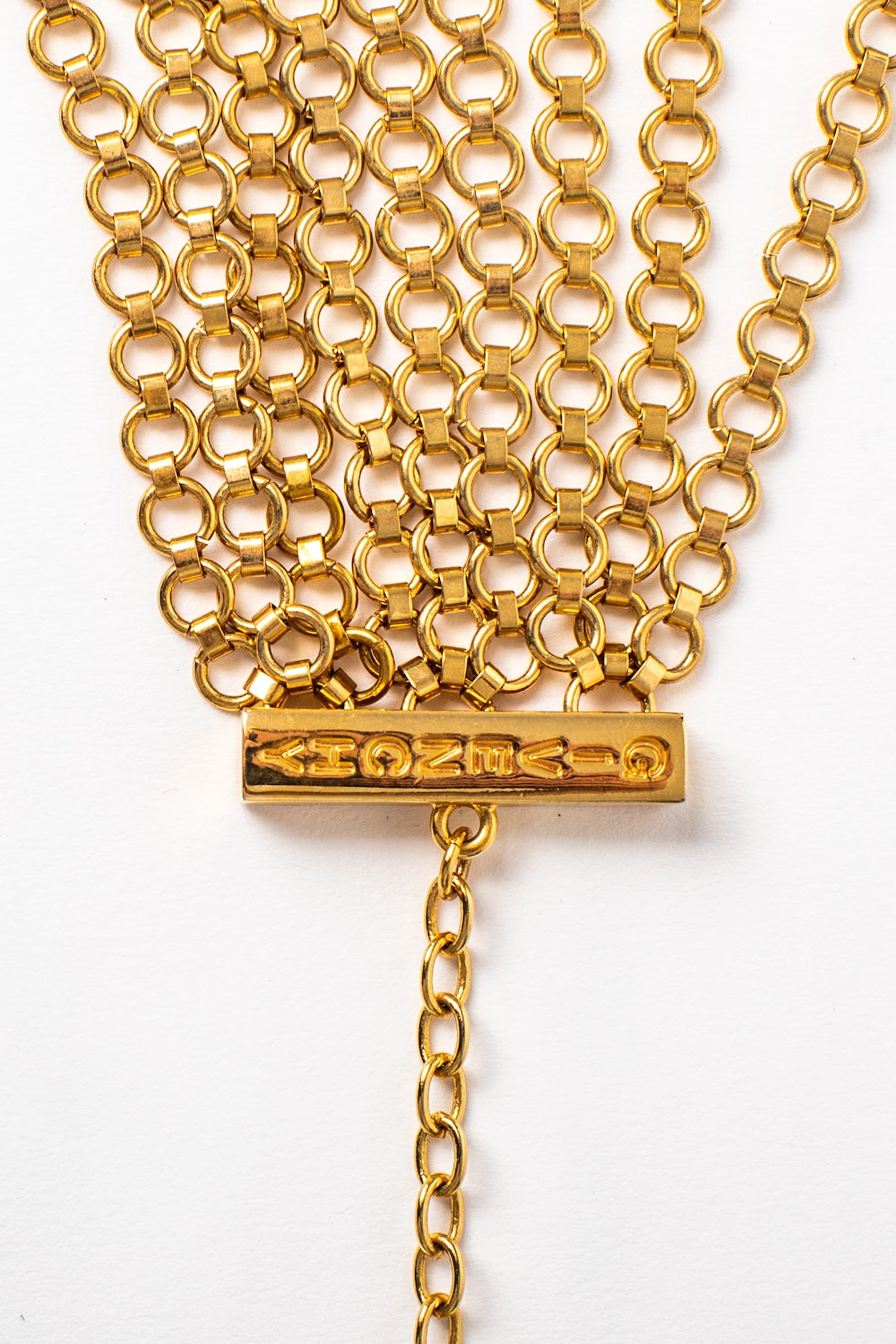 Givenchy <br> 80's gold plated nine strand logo chain necklace