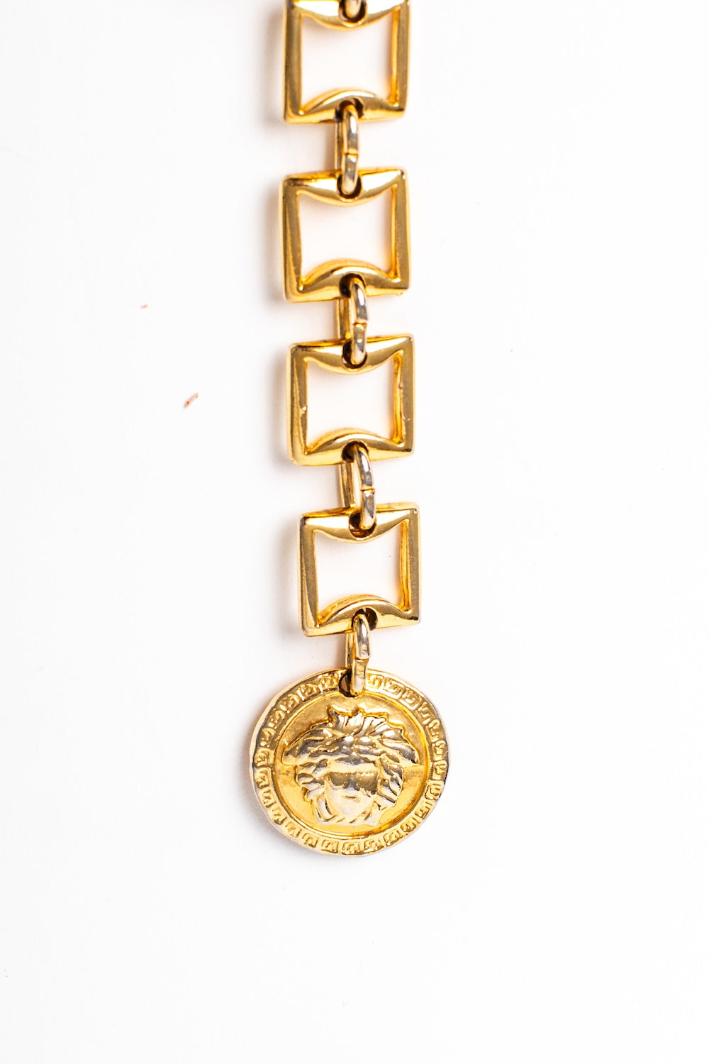 Gianni Versace <br> F/W 1994 Medusa medallion gold chain belt with leather belt bag