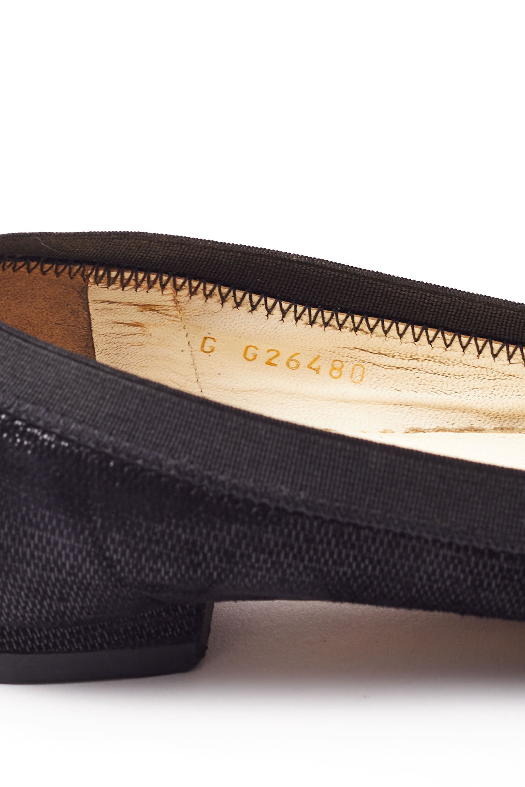 Chanel <br> Pre-Fall 2011 CC logo metallic suede elastic ballet flats