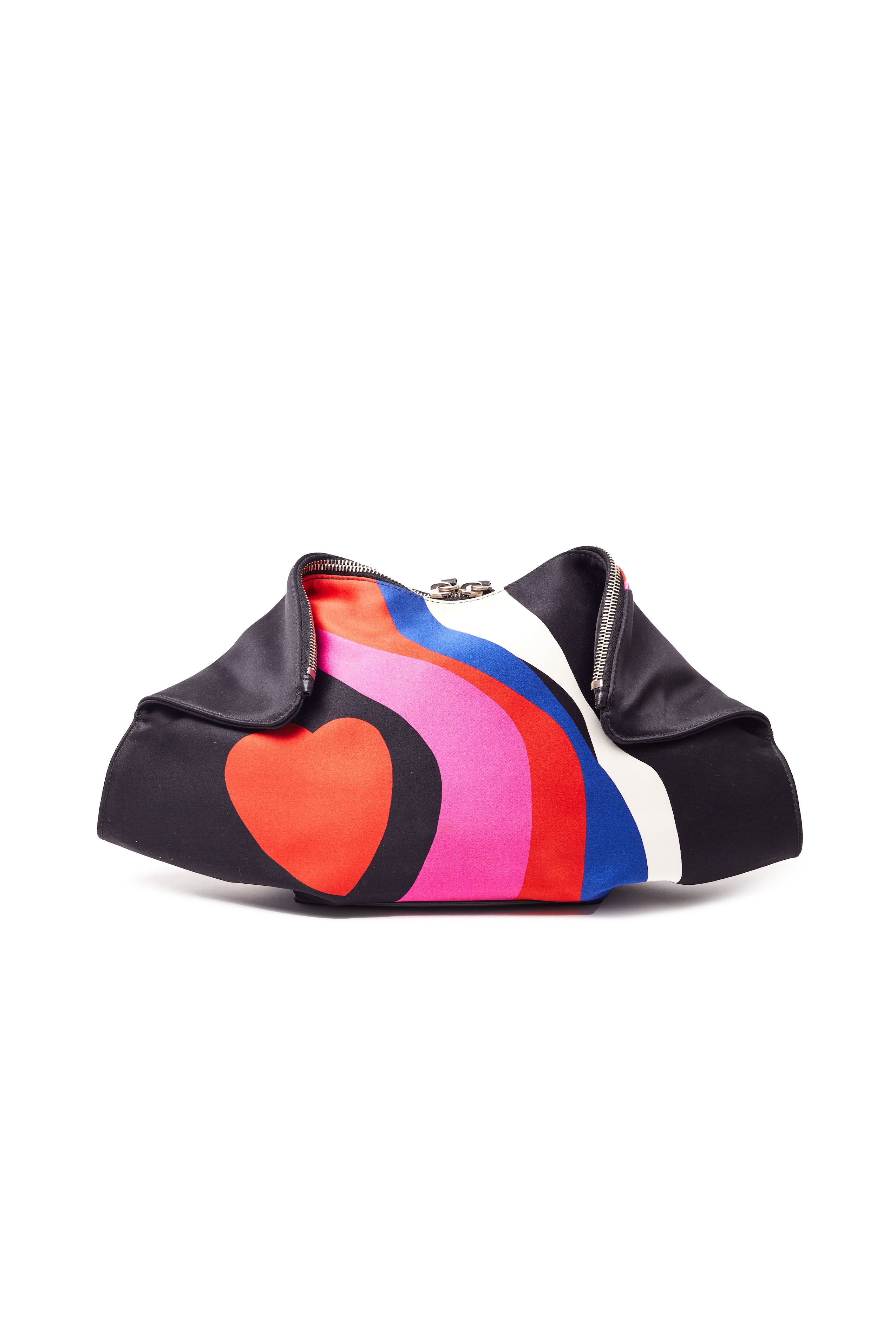 Alexander McQueen <br> De Manta heart print silk clutch bag