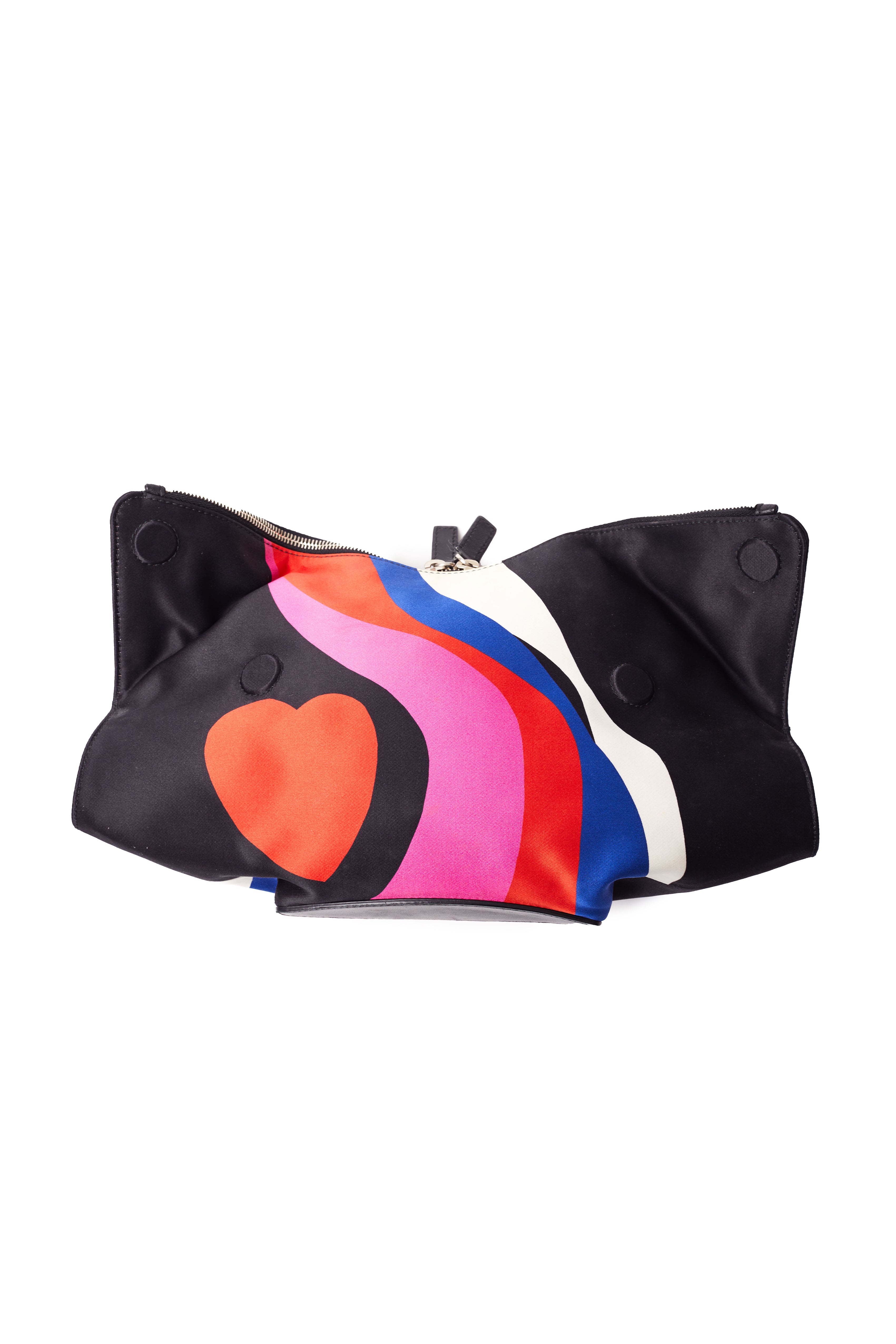 Alexander McQueen <br> De Manta heart print silk clutch bag
