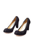 Chanel <br> Pre-Fall 2011 CC logo metallic suede elastic ballet heels