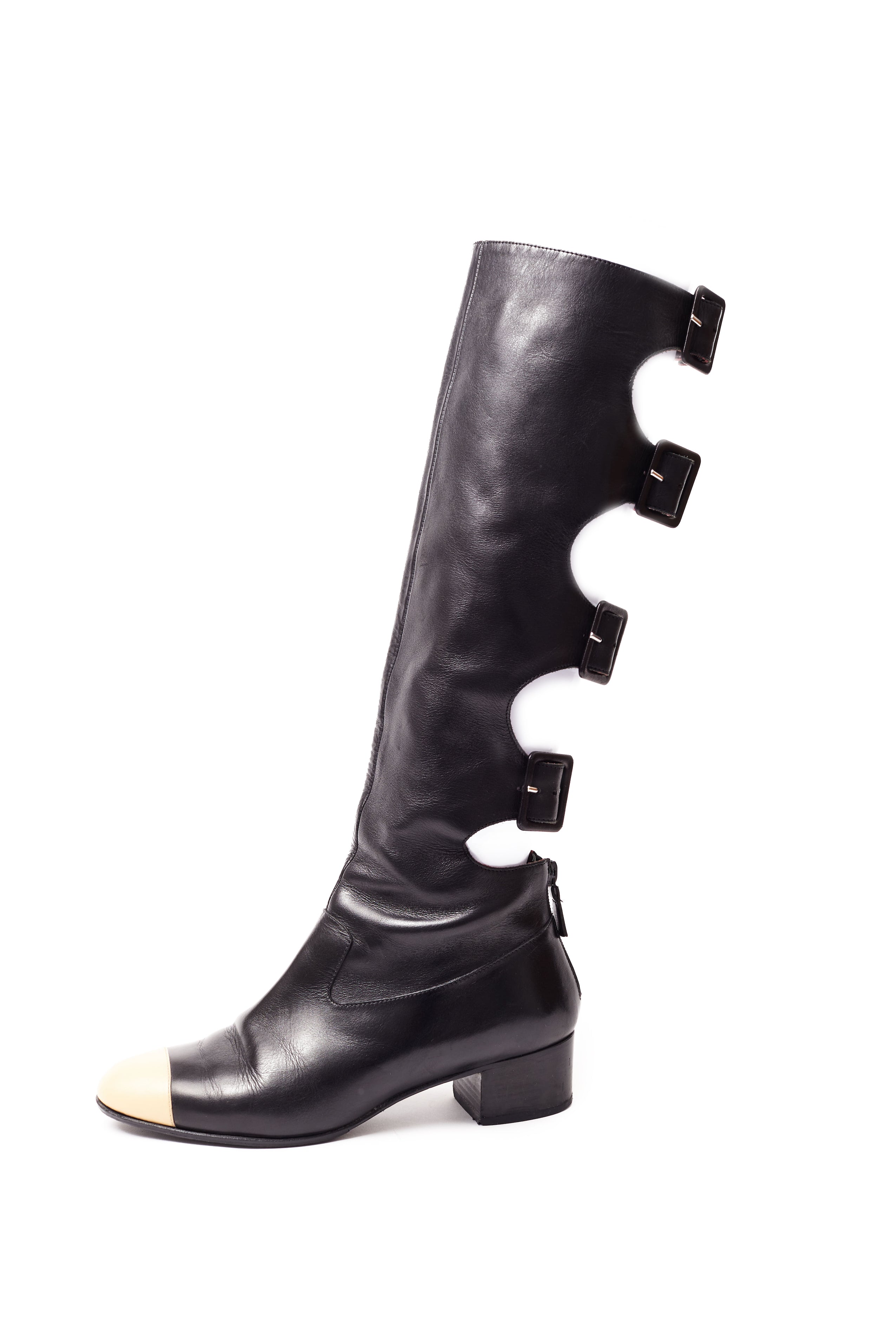 Chanel <br> F/W 2007 runway cut-out leather boots