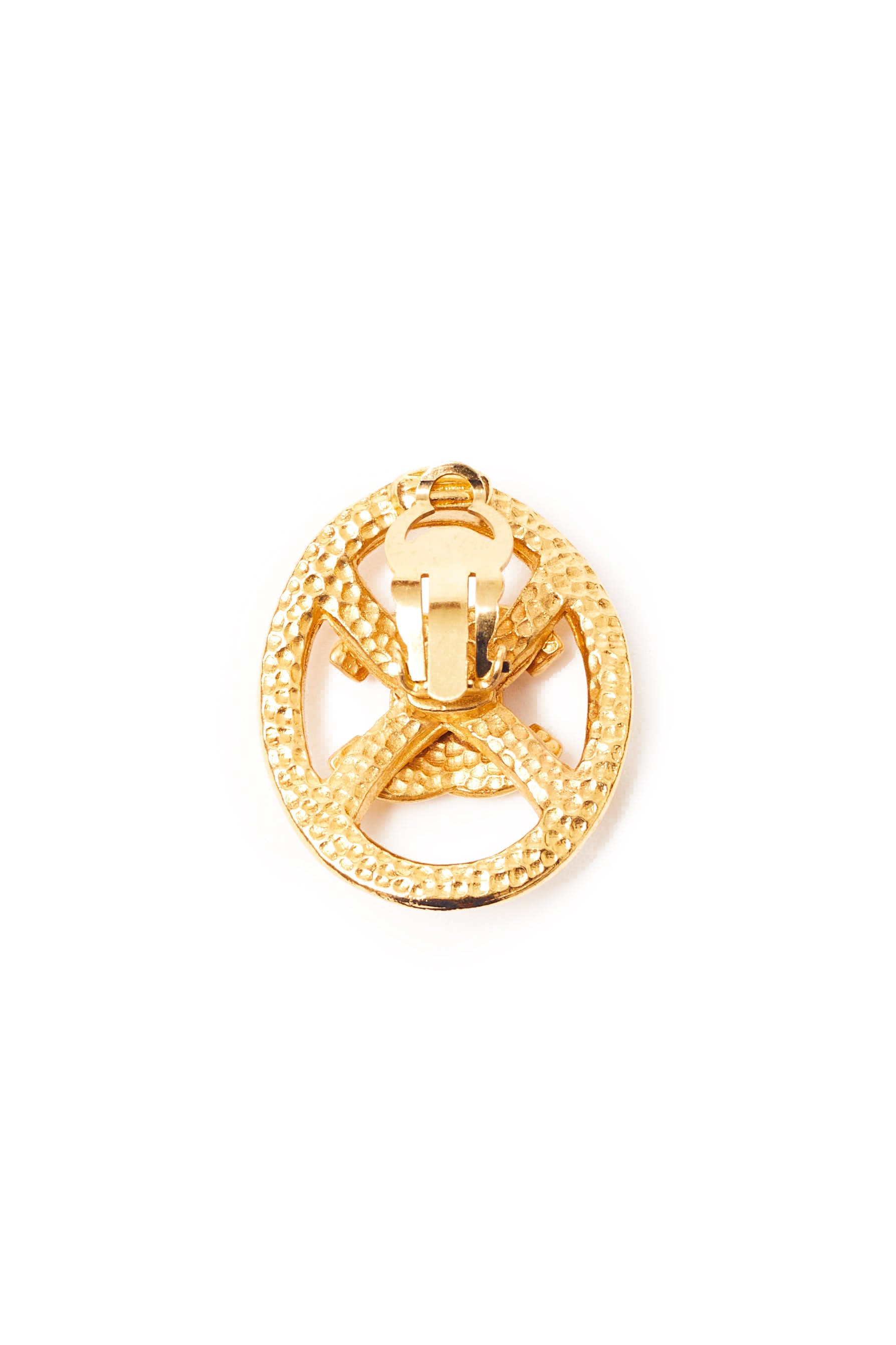 Chanel <br> 96P gold plated CC logo earrings