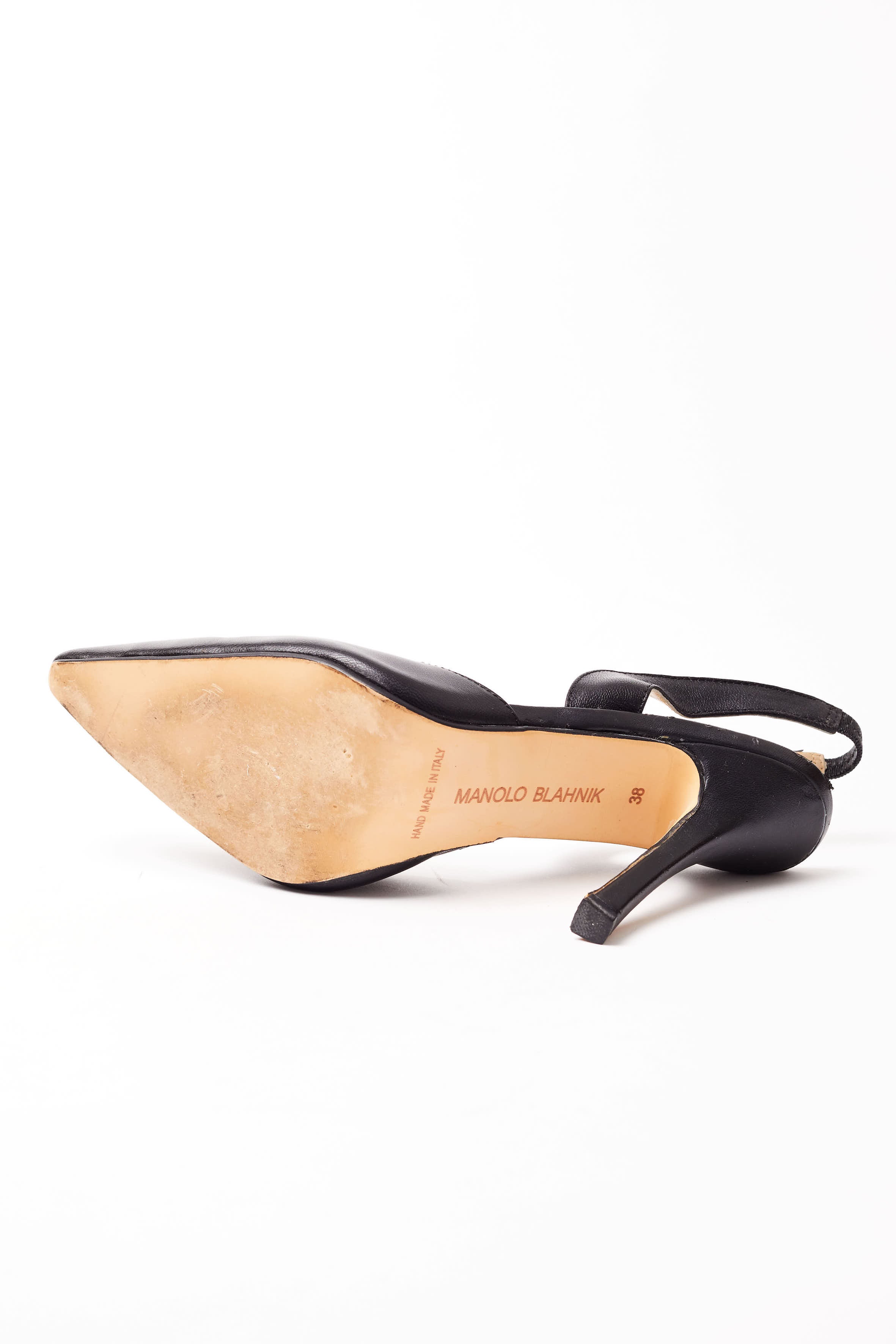 Manolo Blahnik <br> 90's Carolyne leather slingback pumps