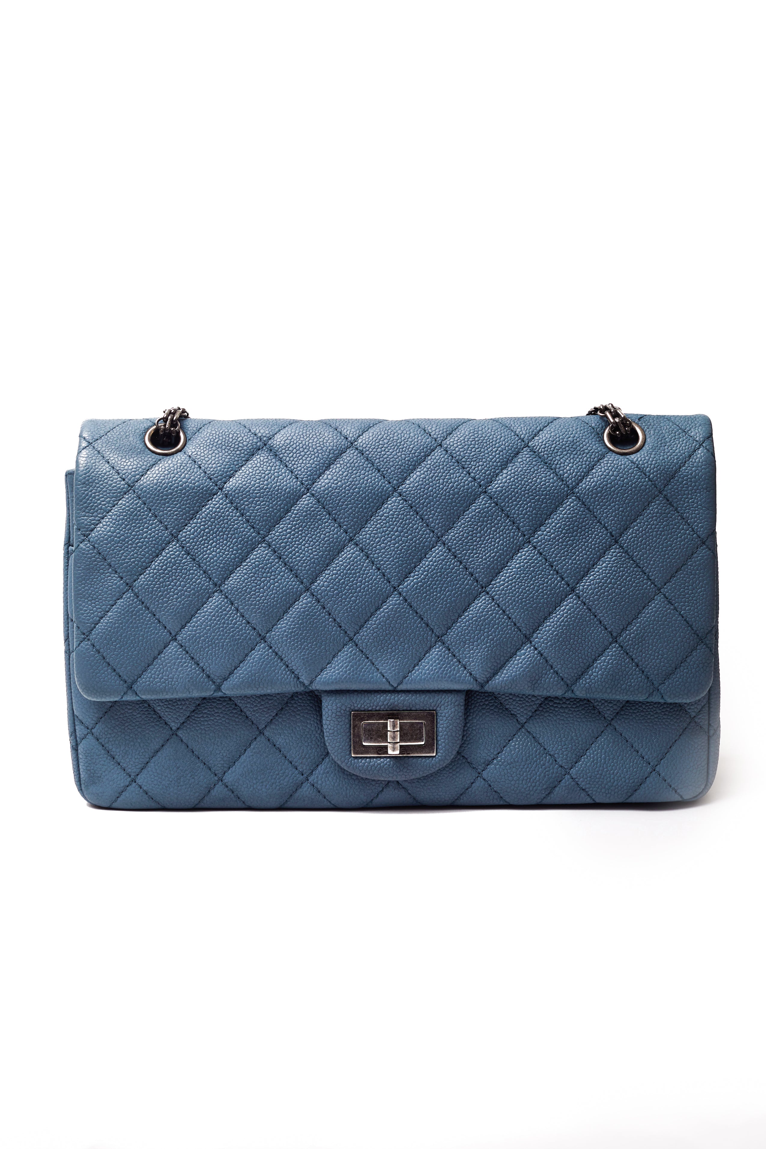Chanel <br> Pre-Fall 2013 large 2.55 bag with gunmetal gray hardware
