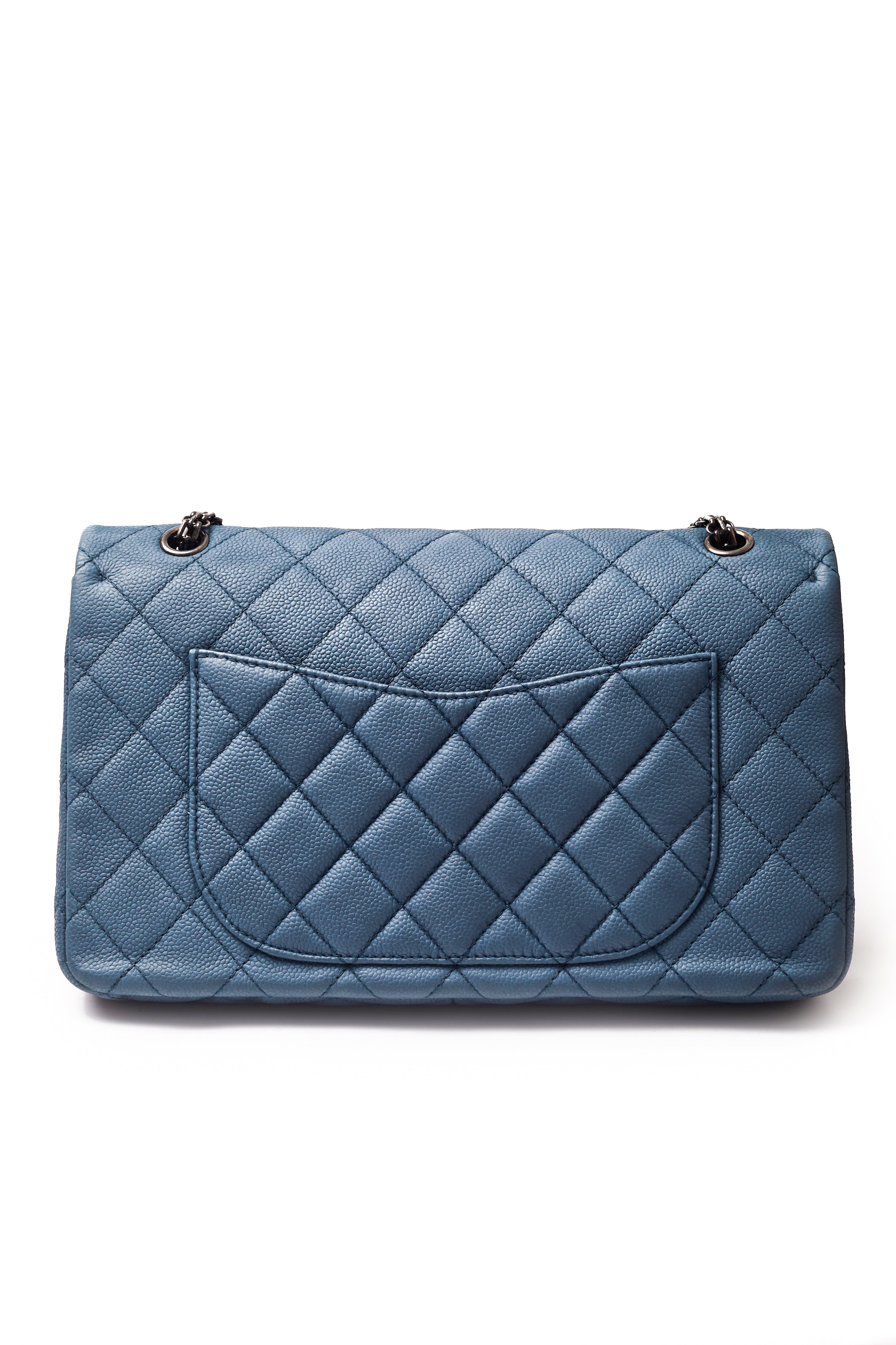 Chanel <br> Pre-Fall 2013 large 2.55 bag with gunmetal gray hardware