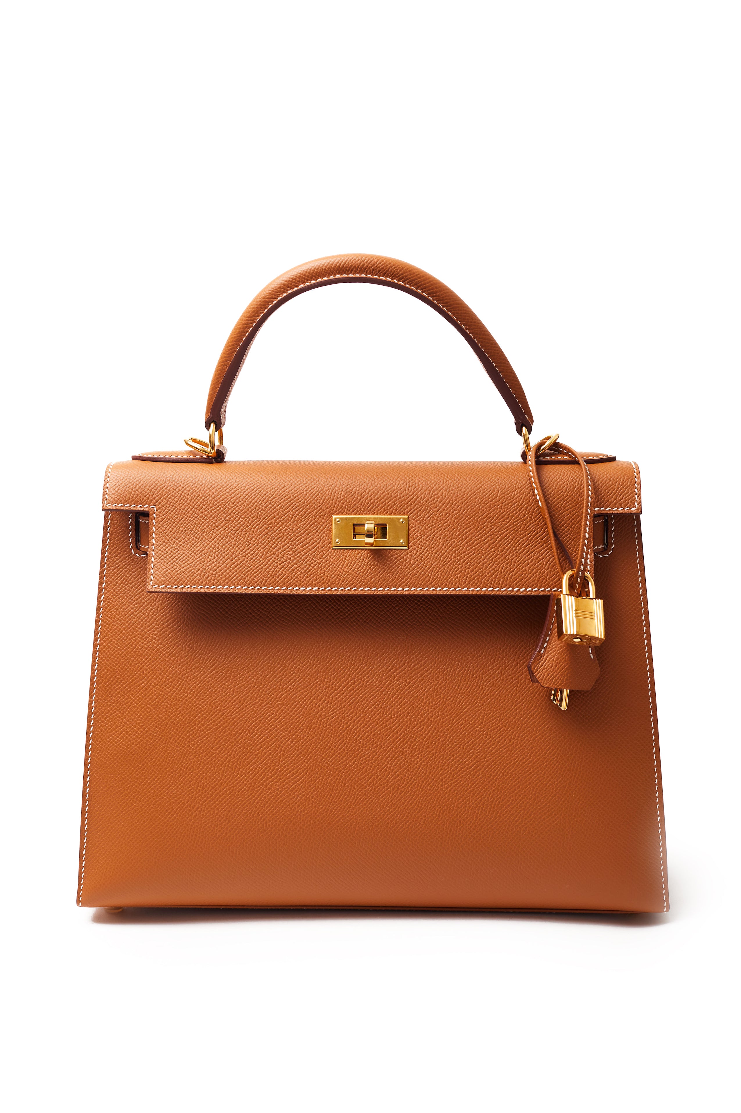 Hermès Paris <br> 2019 Kelly 28 in Gold Veau Epsom leather with Gold hardware