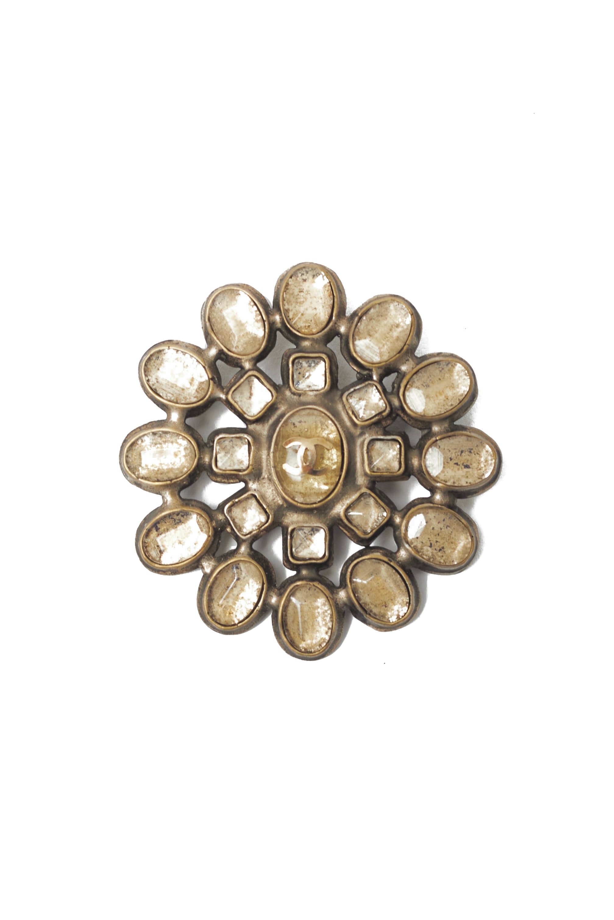 Chanel <br> Cruise 2010 CC logo glitter brooch