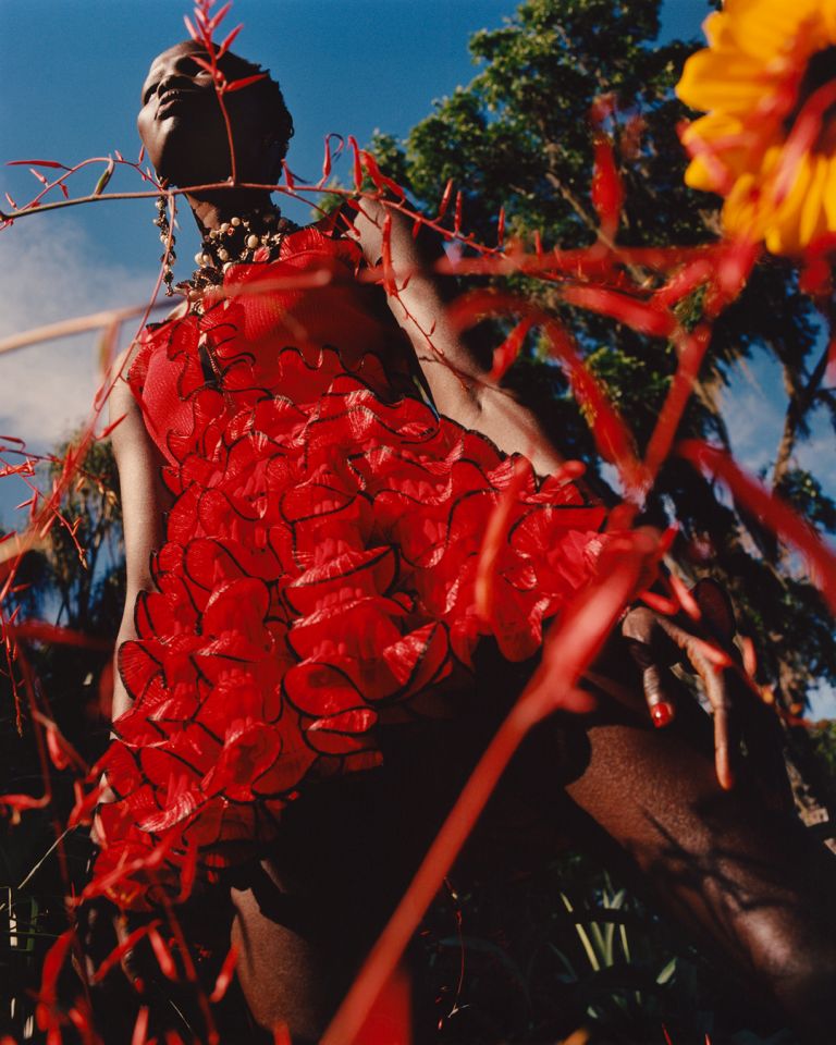 Alexander McQueen <br> S/S 2018 runway & campaign cold shoulder ruffled mini dress