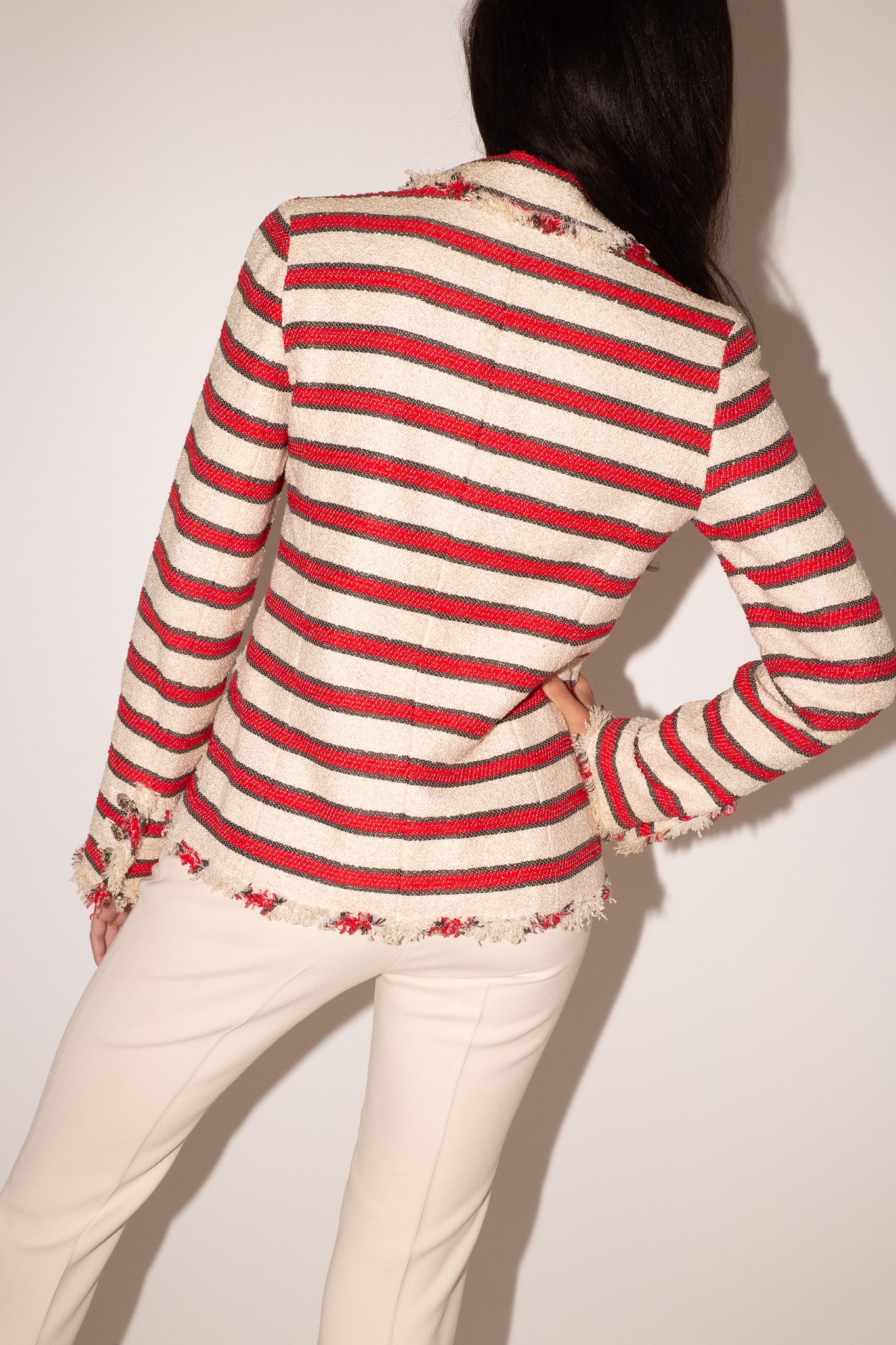 Chanel <br> S/S 2008 runway & campaign striped tweed blazer