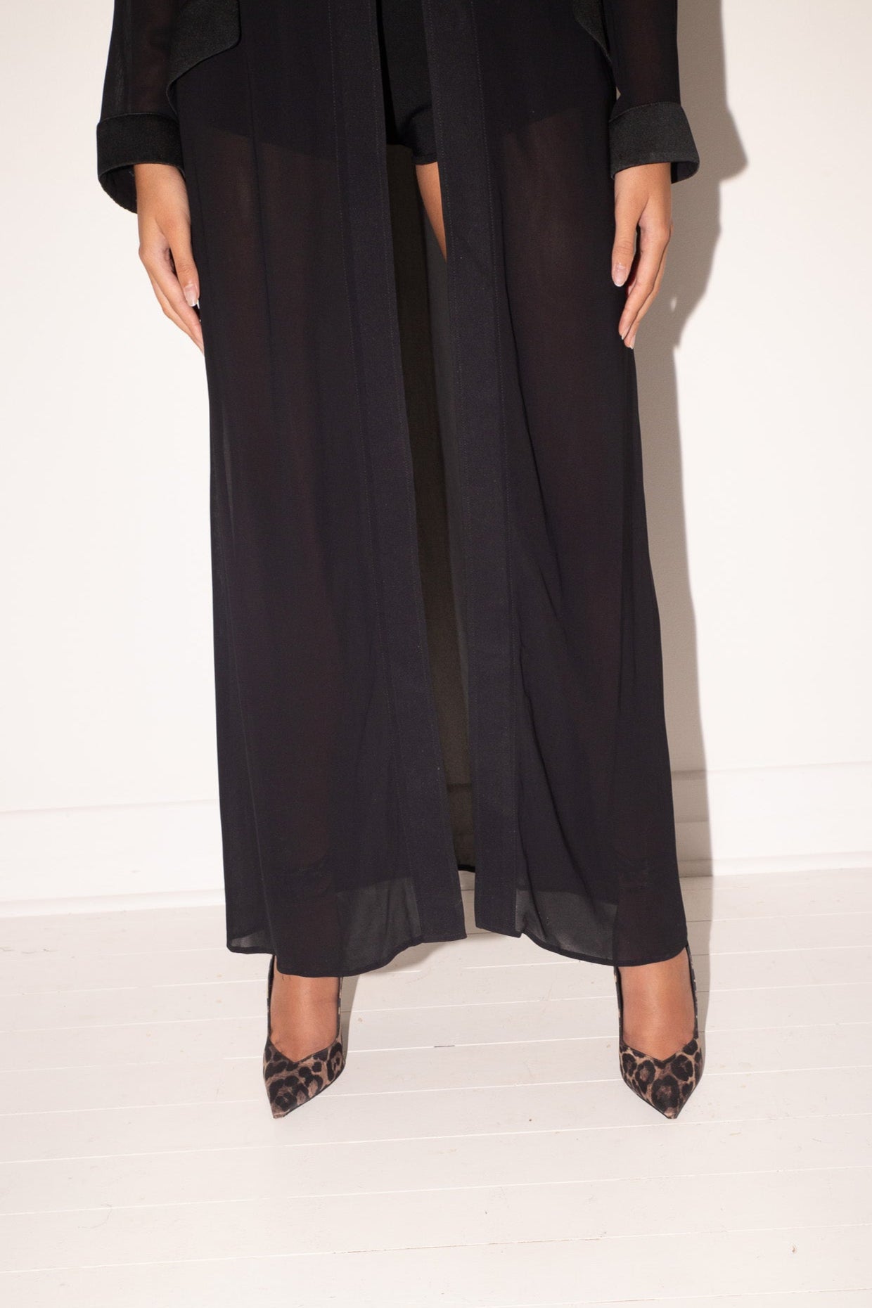 Dolce & Gabbana <br> F/W 1997 sheer chiffon duster tuxedo coat