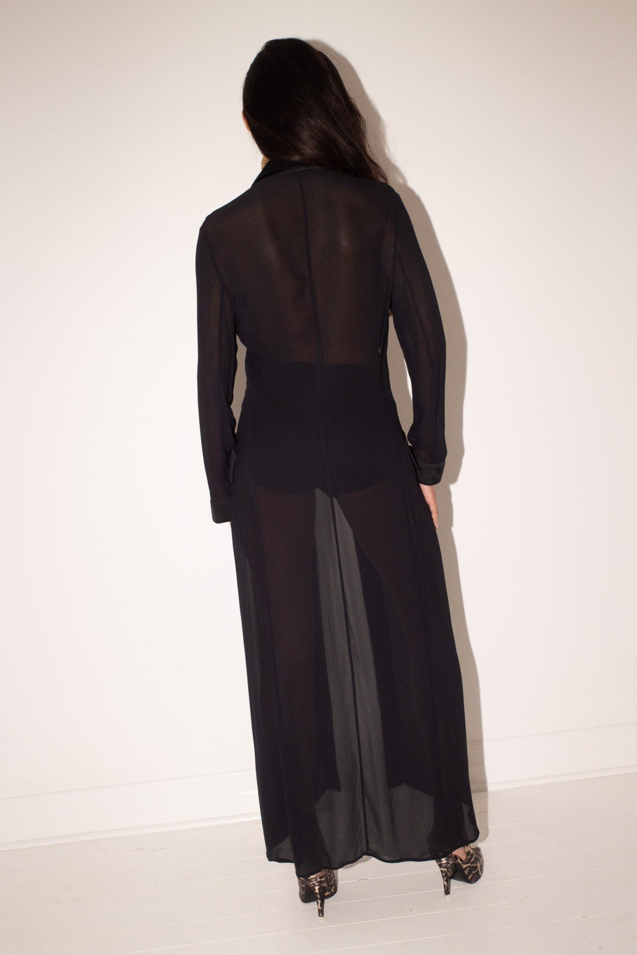 Dolce & Gabbana <br> F/W 1997 sheer chiffon duster tuxedo coat