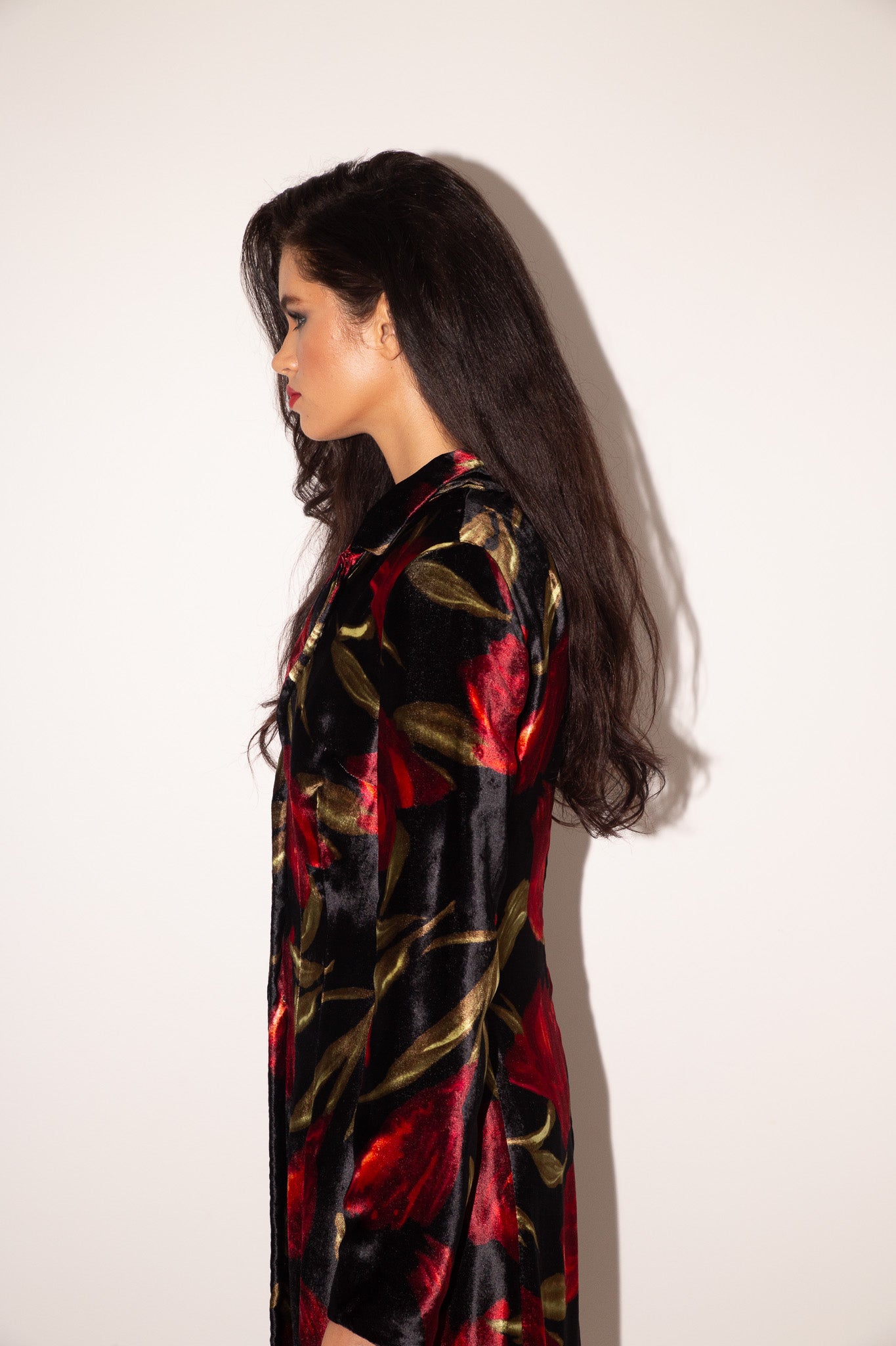 Dolce & Gabbana <br> F/W 1997 floral velvet coat with leopard lining
