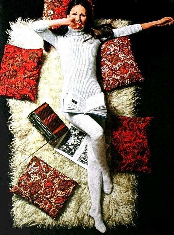 Courregès <br> 70's navy ribbed knit logo turtleneck sweater