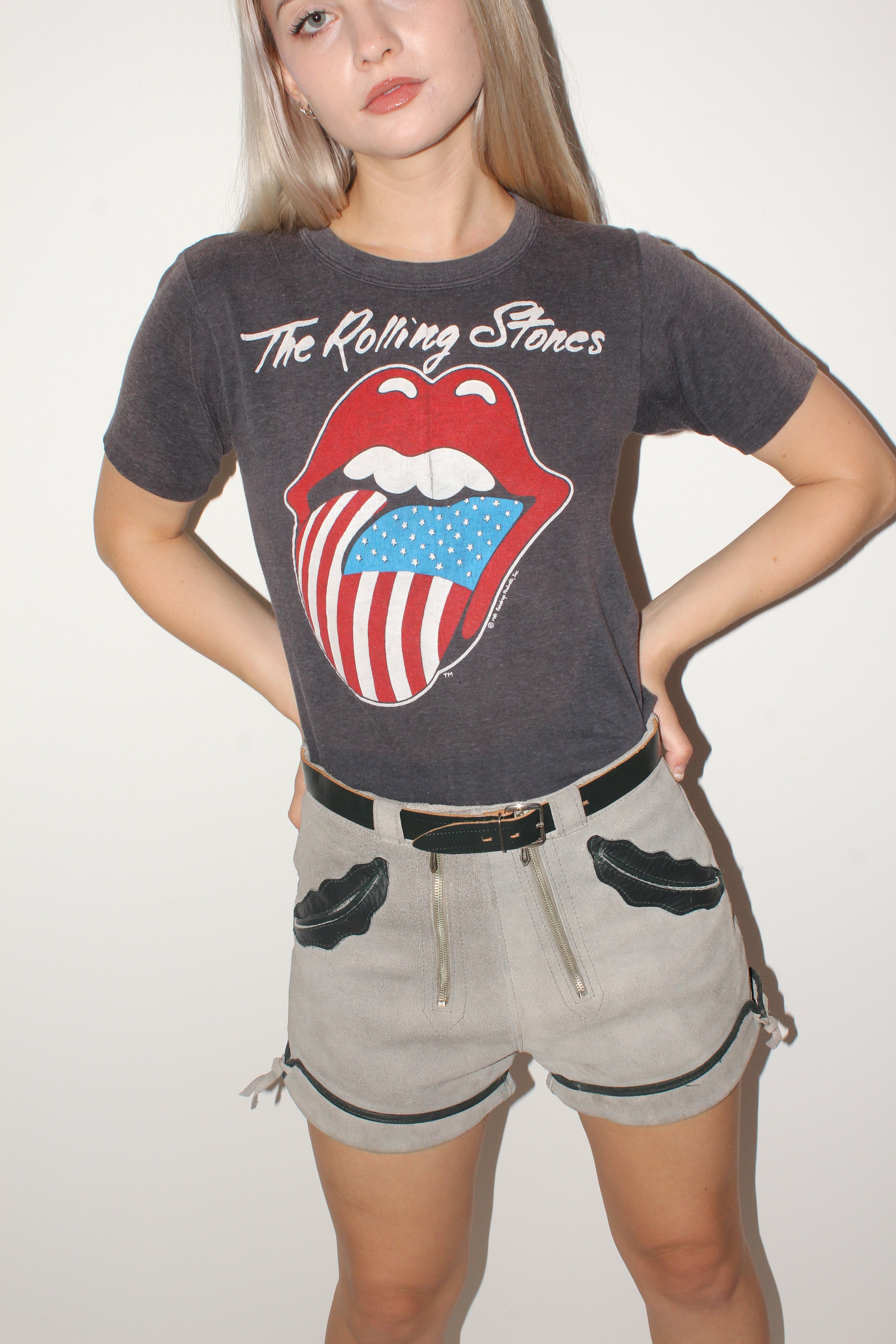 Vintage <br> 70's suede & leather shorts