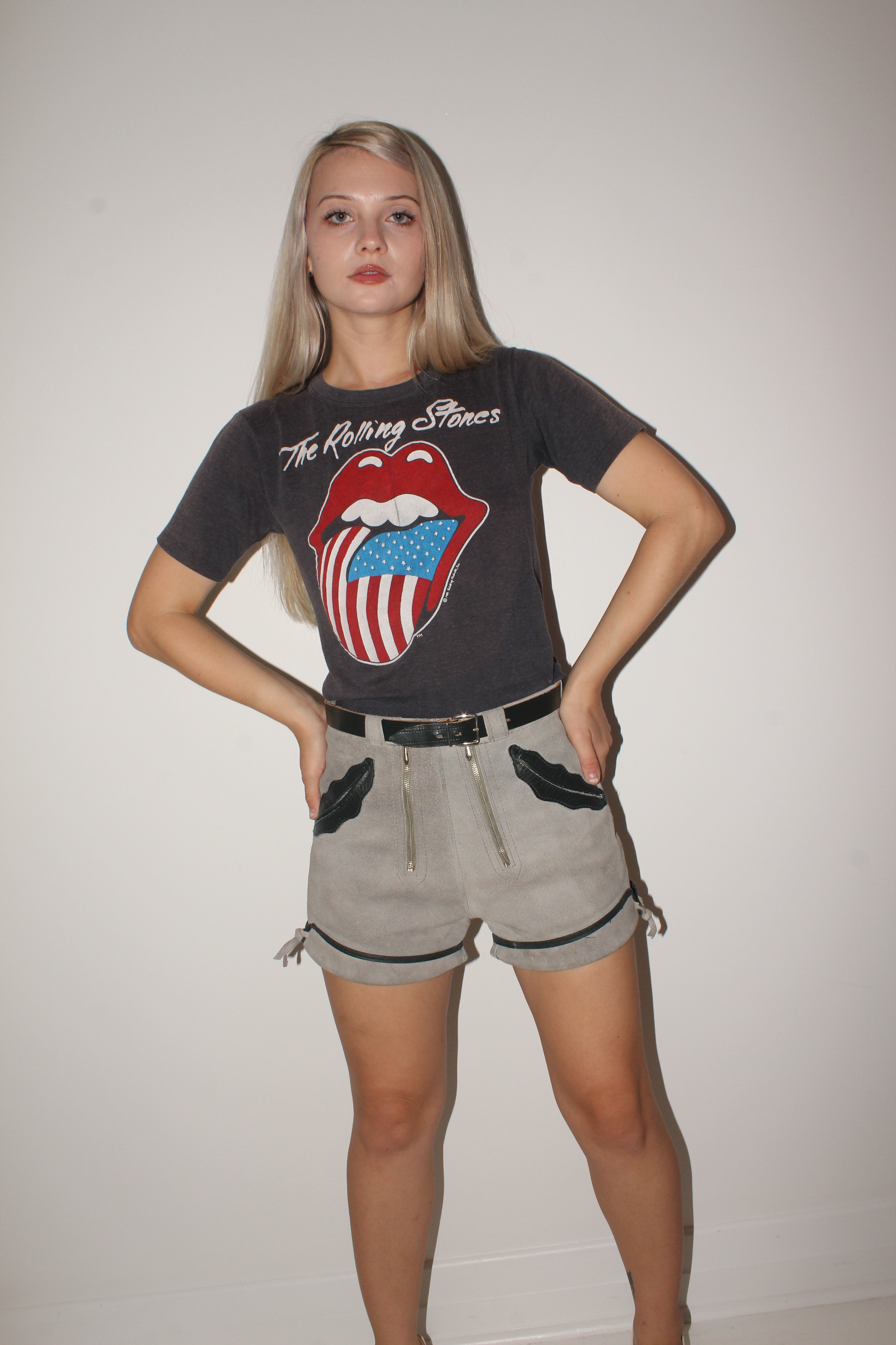Vintage <br> 70's suede & leather shorts