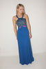 Krizia <br> 70's glitter flower halter maxi dress