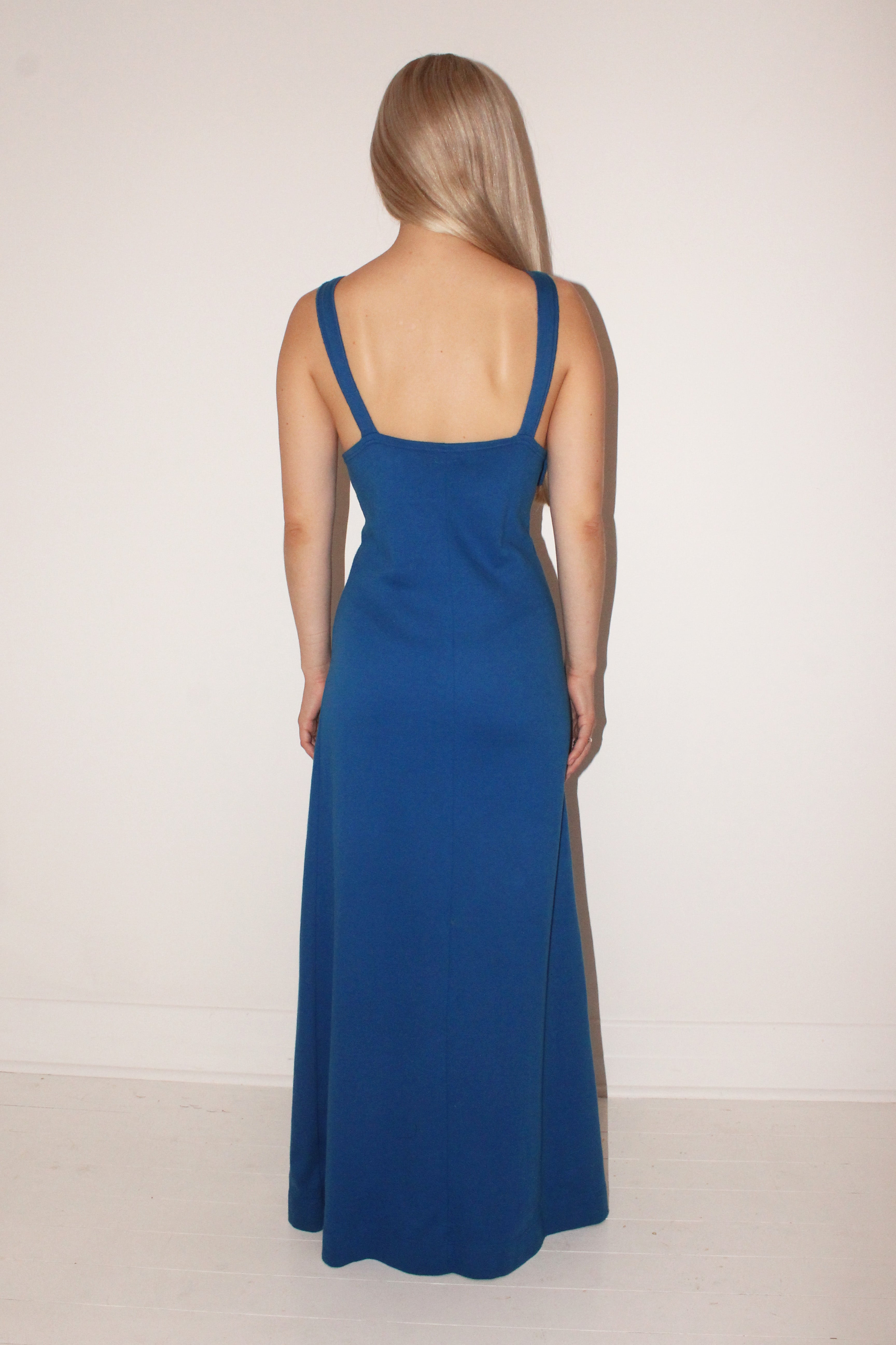 Krizia <br> 70's glitter flower halter maxi dress