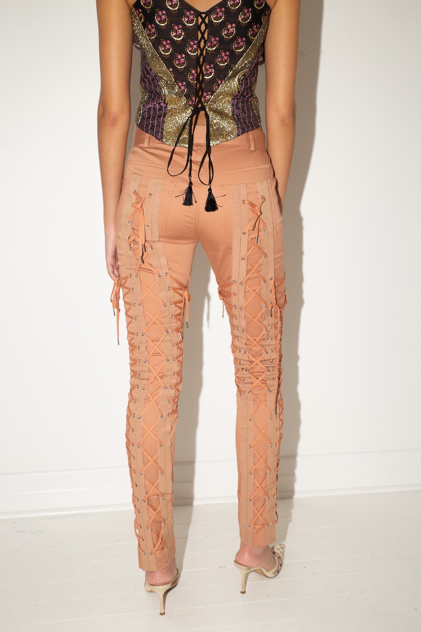Jean Paul Gaultier <br> S/S 2015 runway lace up front pants
