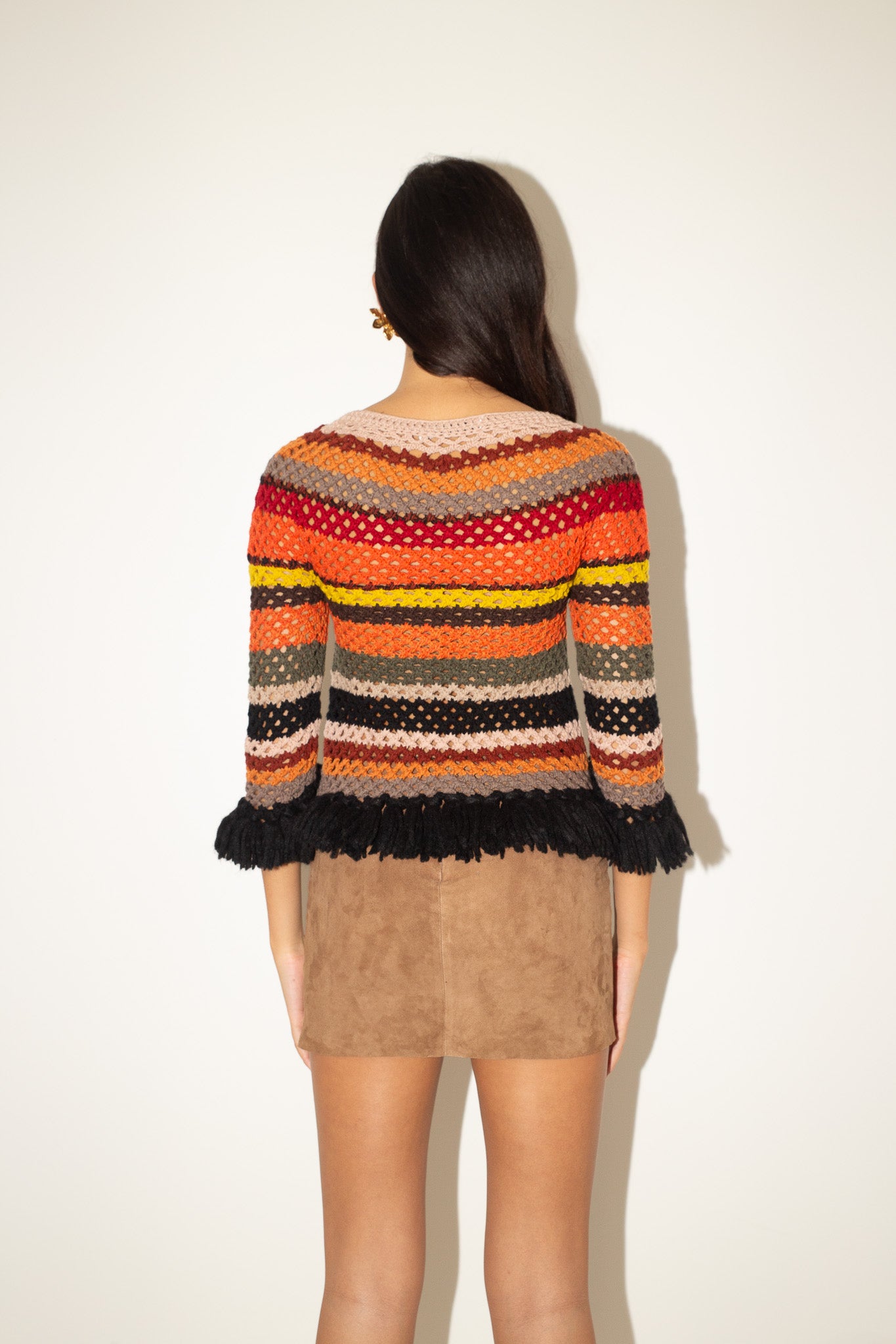 Christian Dior <br> Resort 2018 runway stripe knit crochet jumper