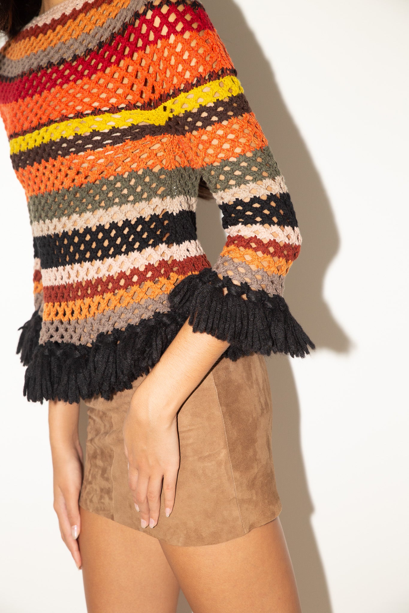 Christian Dior <br> Resort 2018 runway stripe knit crochet jumper