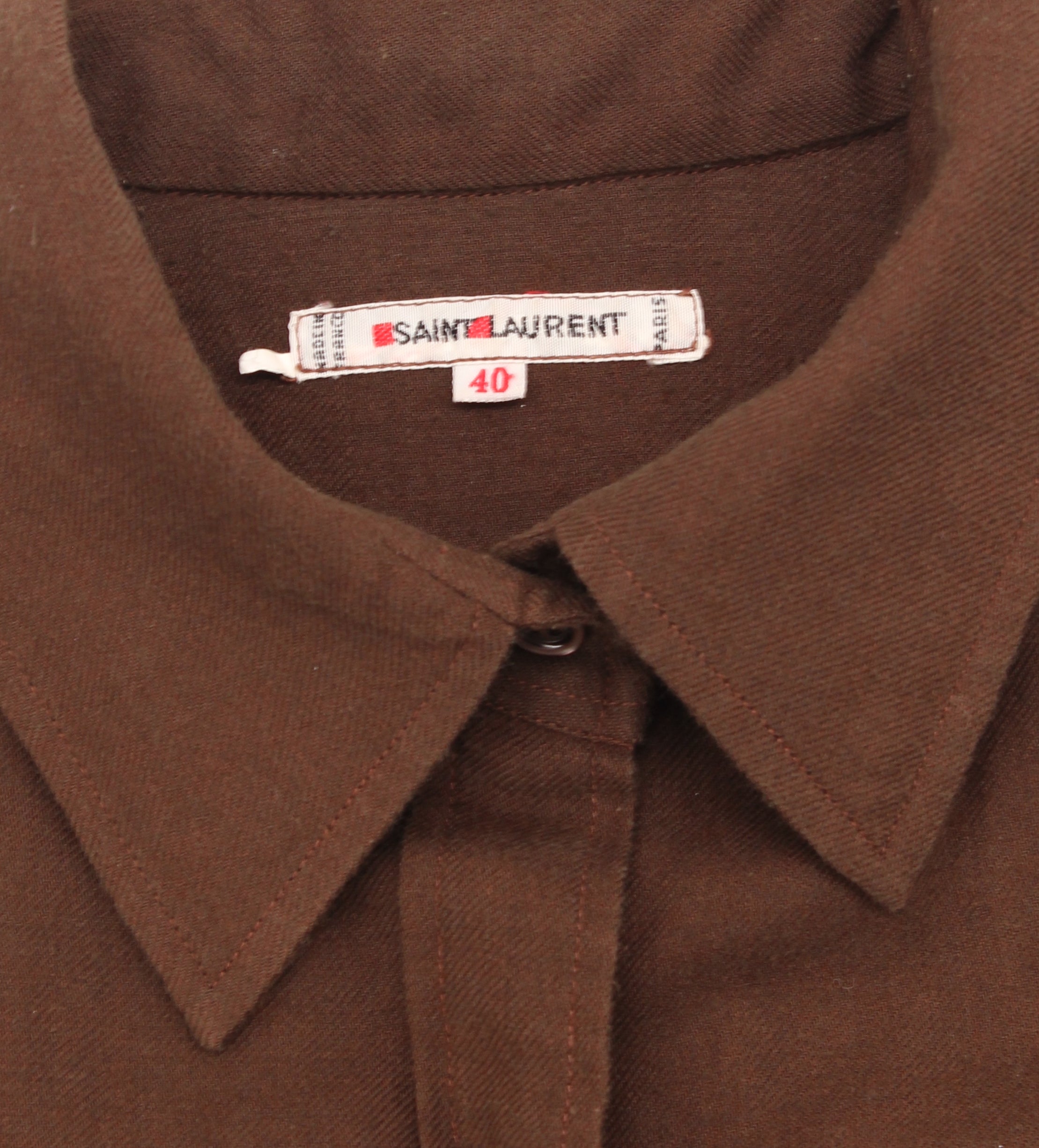 Yves Saint Laurent <br> 70's wool military button down shirt