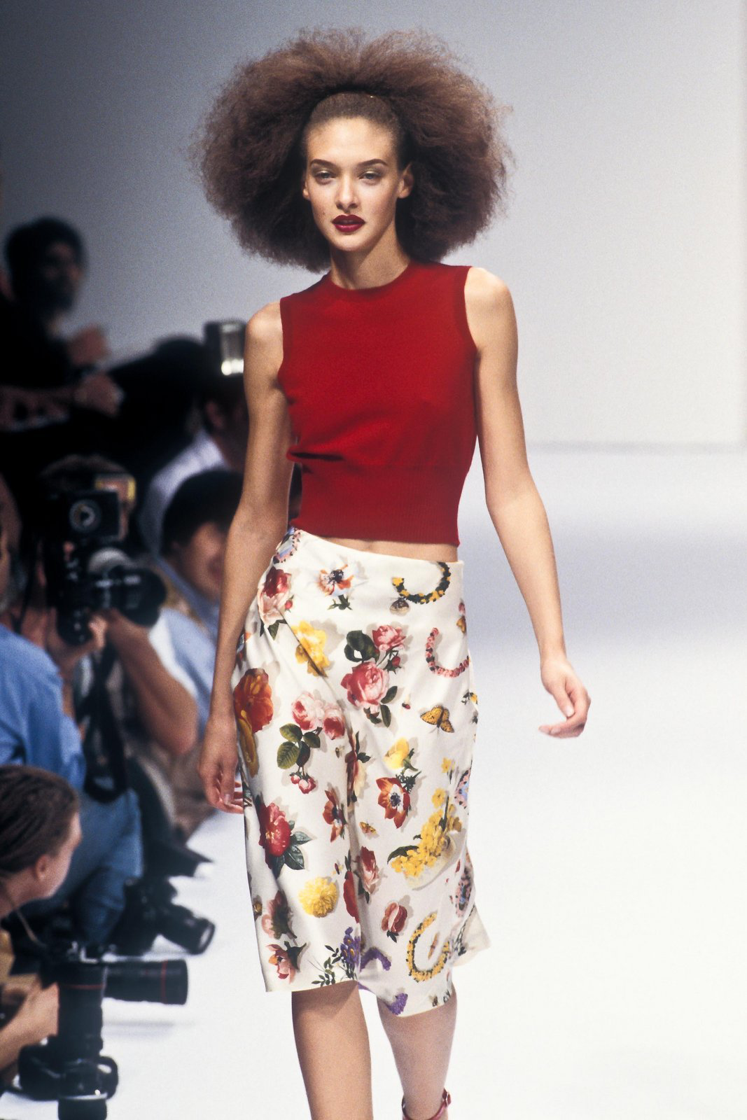 Gucci <br> S/S 1995 Tom Ford silk logo print skirt