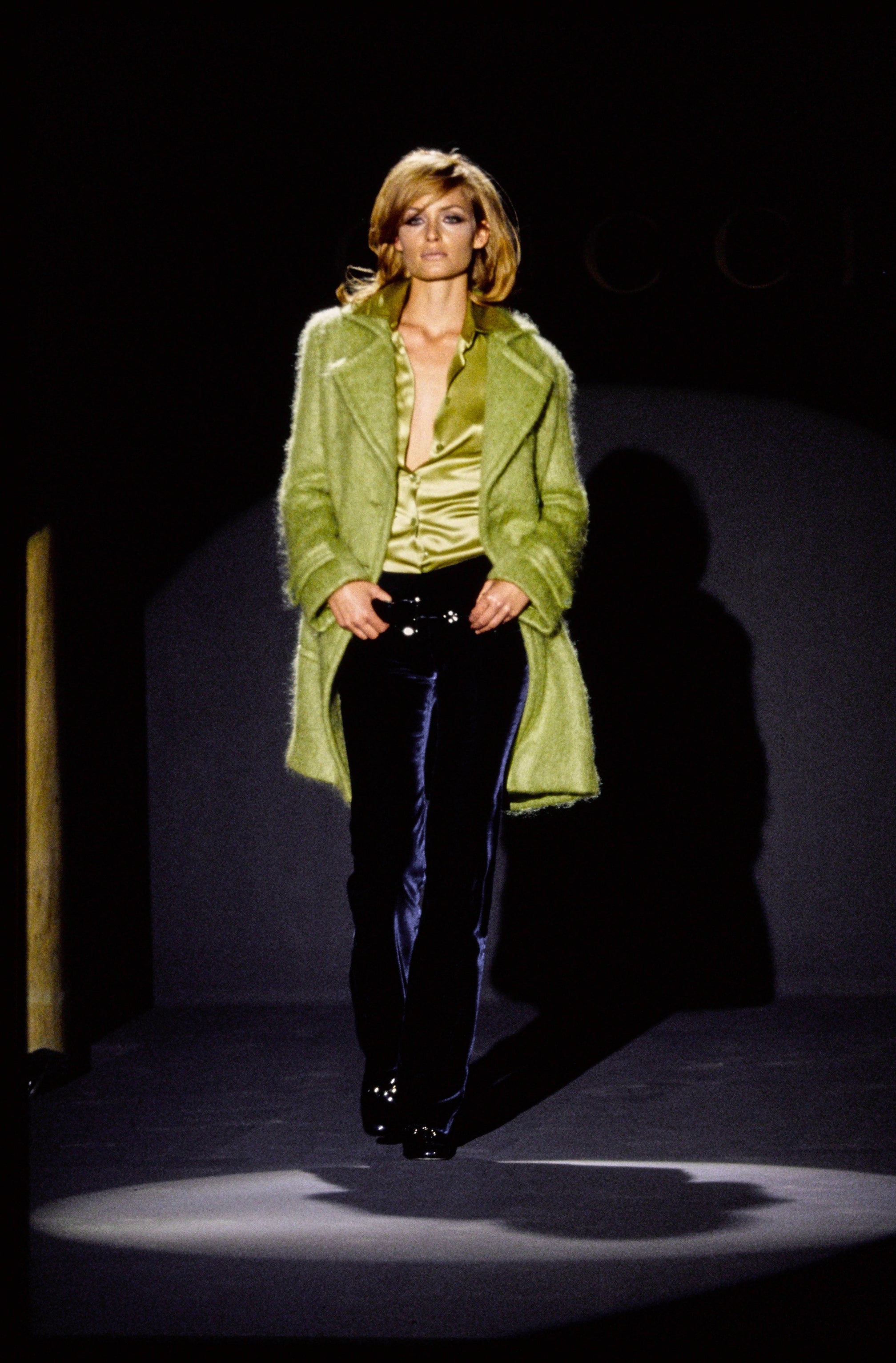 Gucci <br> Tom Ford F/W 1995 runway midnight blue velvet pants