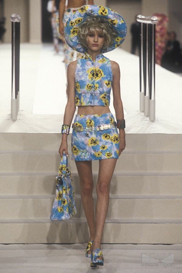 Chanel <br> S/S 1997 runway pastel logo print dress